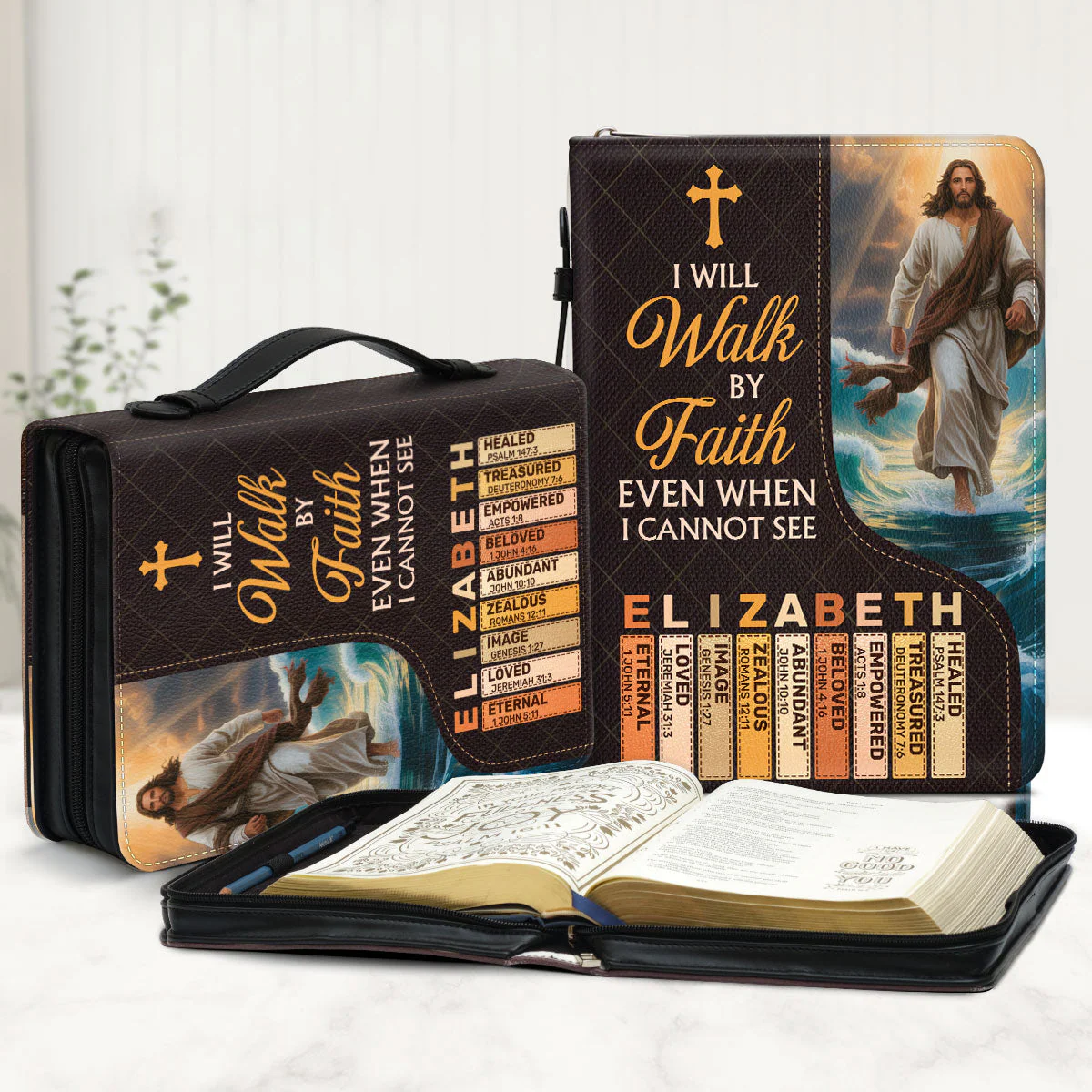 I Will Walk By Faith Even I Cannot See - Personalized Bible Cover TD118