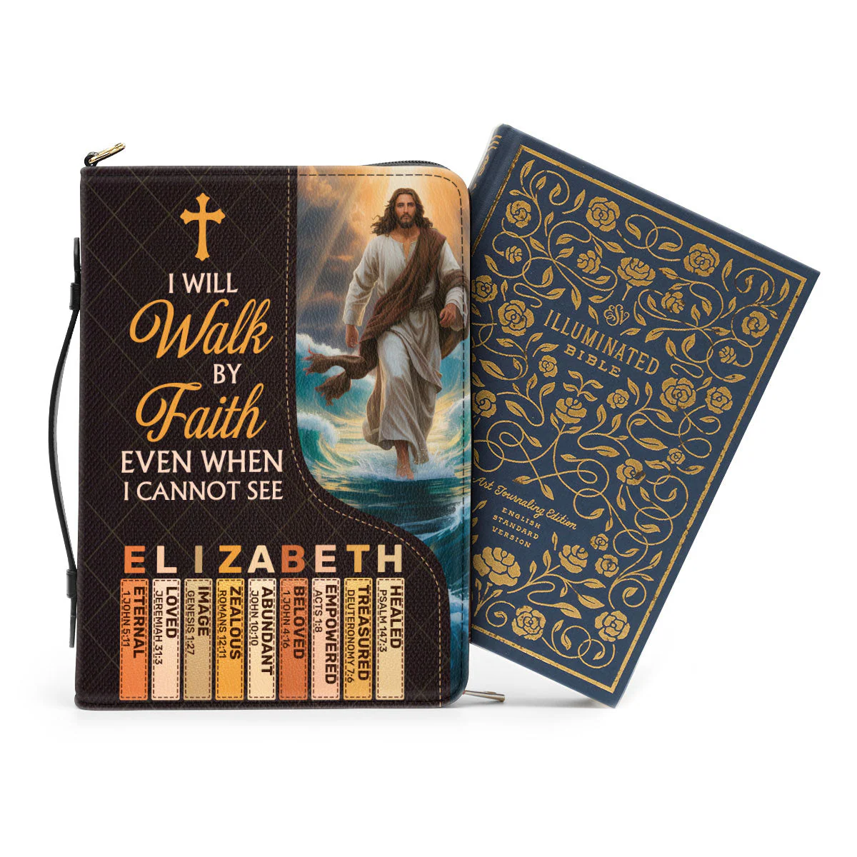 I Will Walk By Faith Even I Cannot See - Personalized Bible Cover TD118 - Image 2