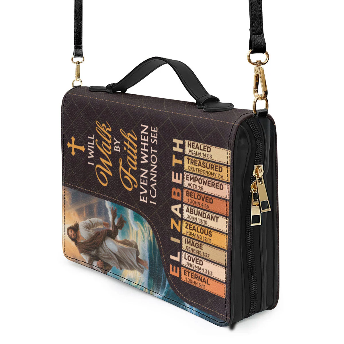 I Will Walk By Faith Even I Cannot See - Personalized Bible Cover TD118 - Image 4