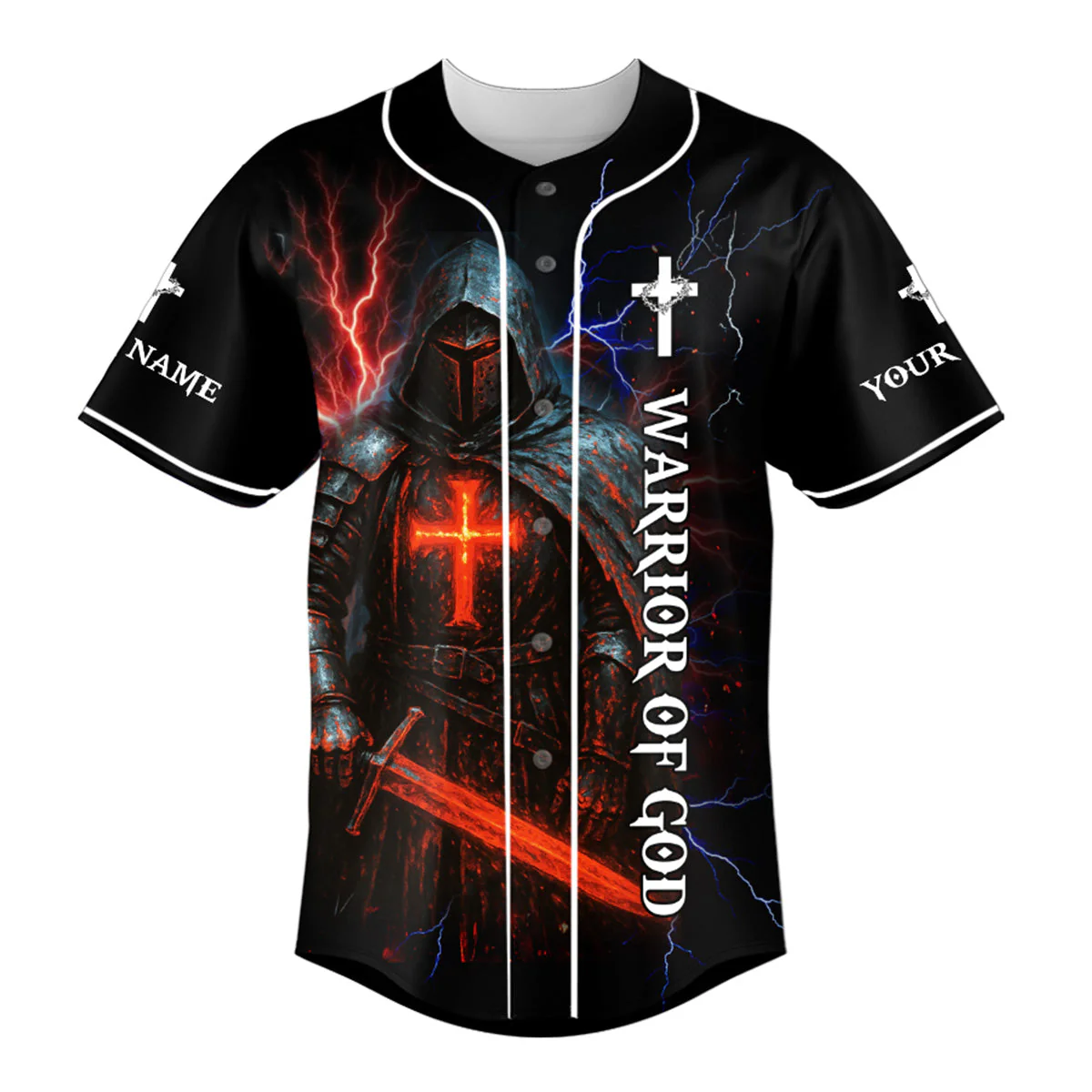 I Would Rather Stand With God Custom Name Baseball Jersey - Christant Gift For Him - Image 2
