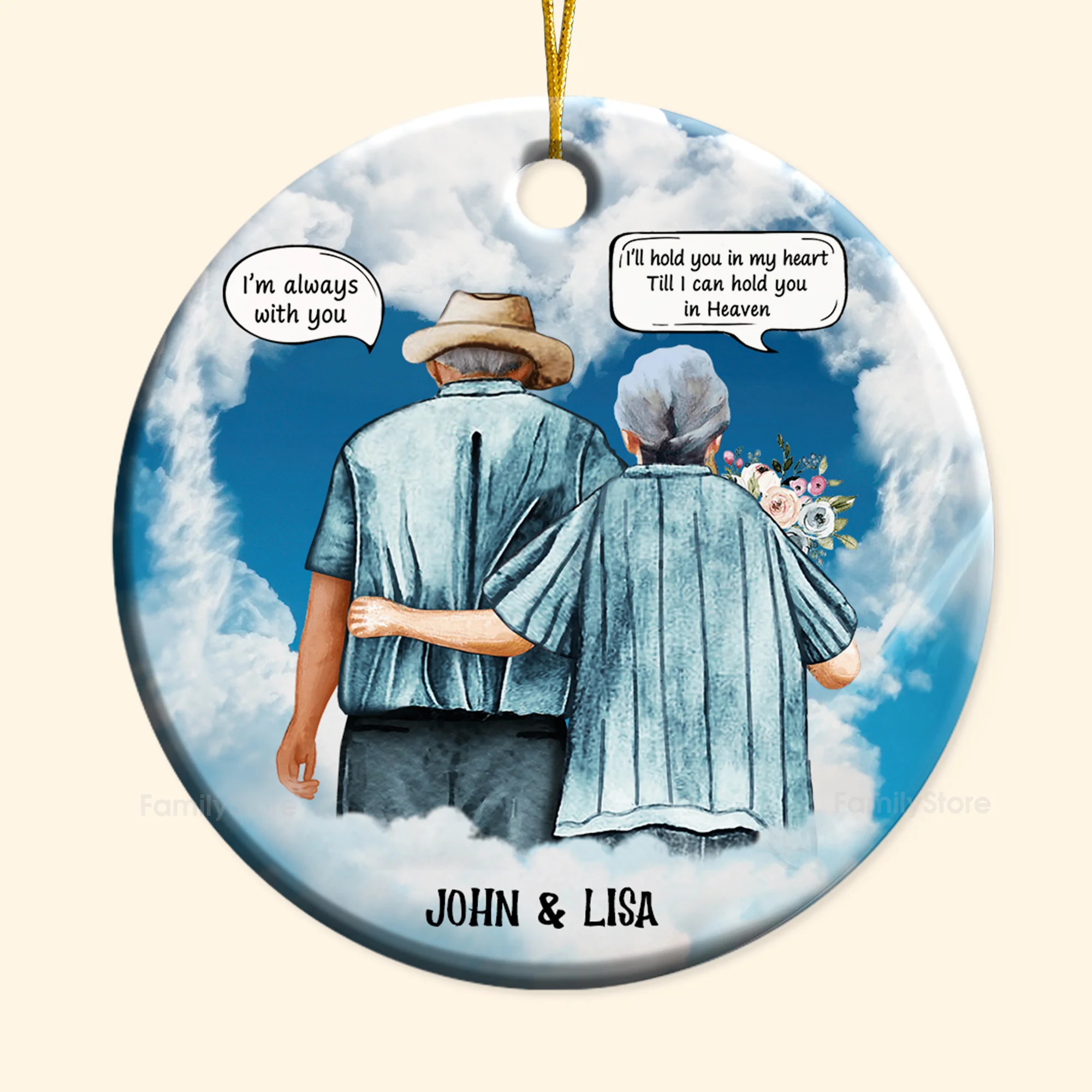 I'll Hold You In My Heart I'm Always With You - Gift For Couples - Personalized Ceramic Ornament - CL29 NH96 - Image 6