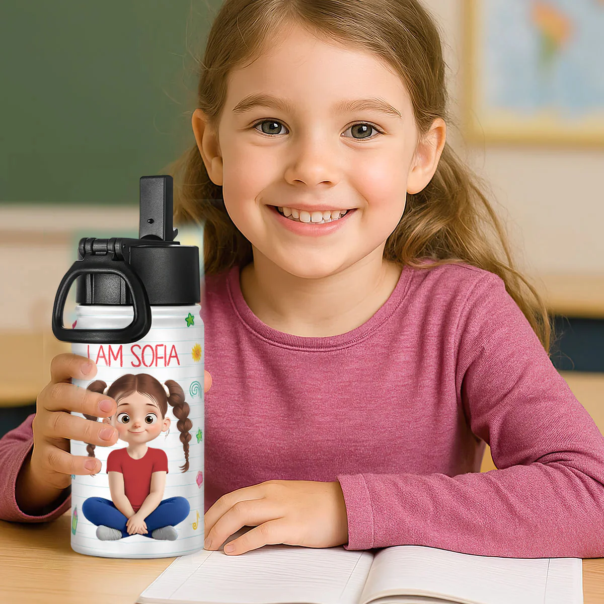 I'm A Child Of God - Personalized Kid Water Bottle - Back To School Gift For Kids | GR25 TD118 - Image 2