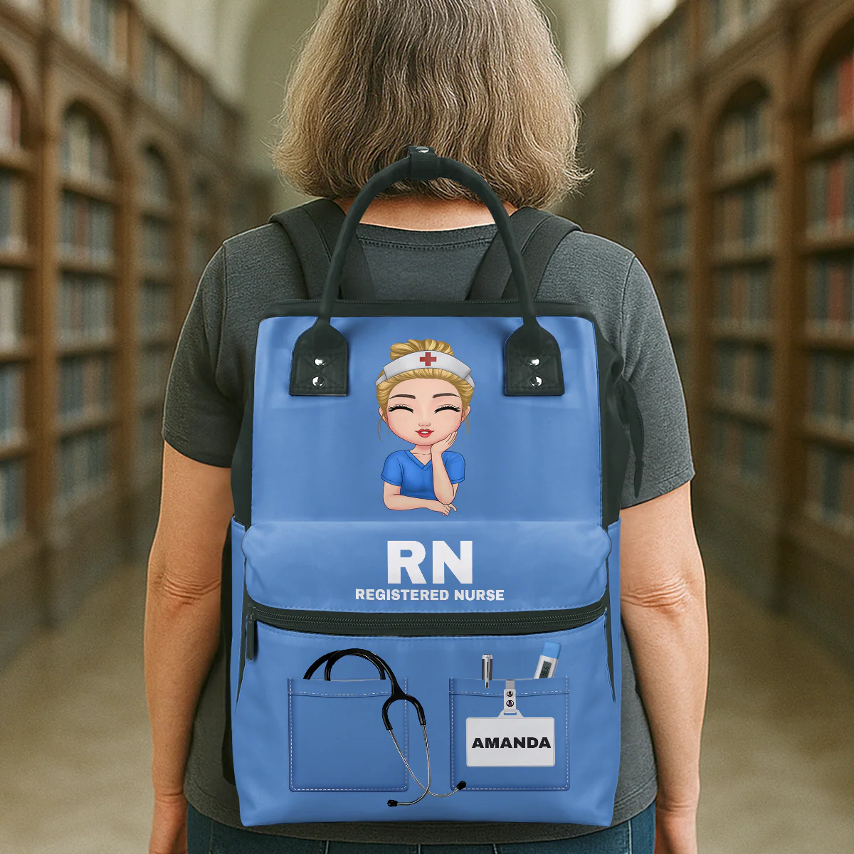 I'm A Nurse - Personalized Duckbilled Backpack - Gift For Nurse - Image 5