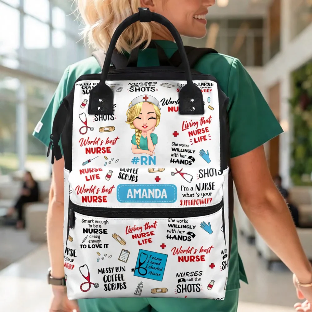 I'm A Nurse What's Your Superpower - Personalized Duckbilled Backpack - Gift For Nurse HN02 - Image 2