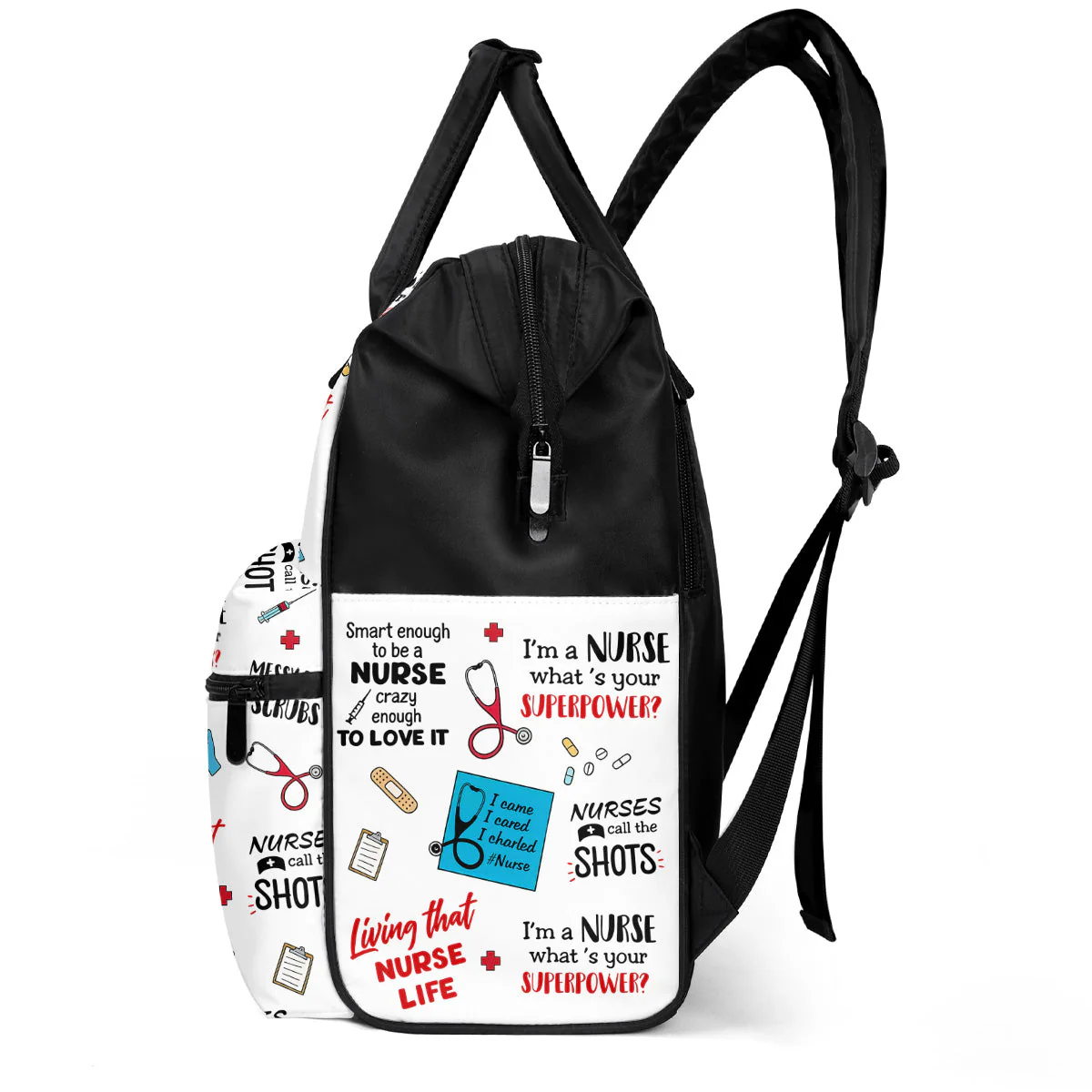I'm A Nurse What's Your Superpower - Personalized Duckbilled Backpack - Gift For Nurse - Image 3