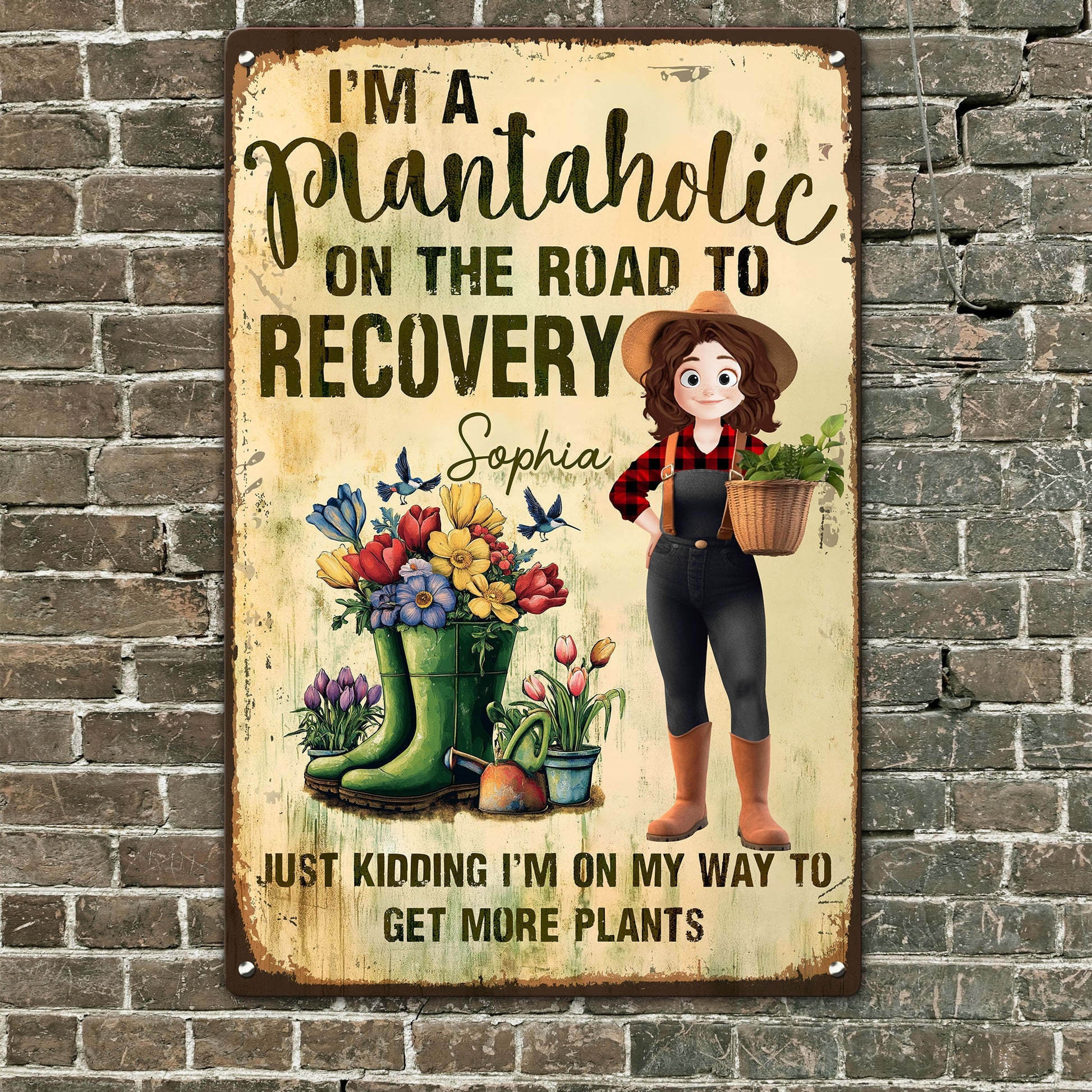 I'm A Plantaholic On The Road To Recovery - Personalized Metal Sign | GR31 - Image 3
