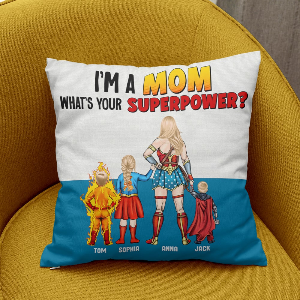 I'm A Super Hero Mom - Personalized Pillow- Gift For Mom, Mother's Day  - CL02 NA94 - Image 3