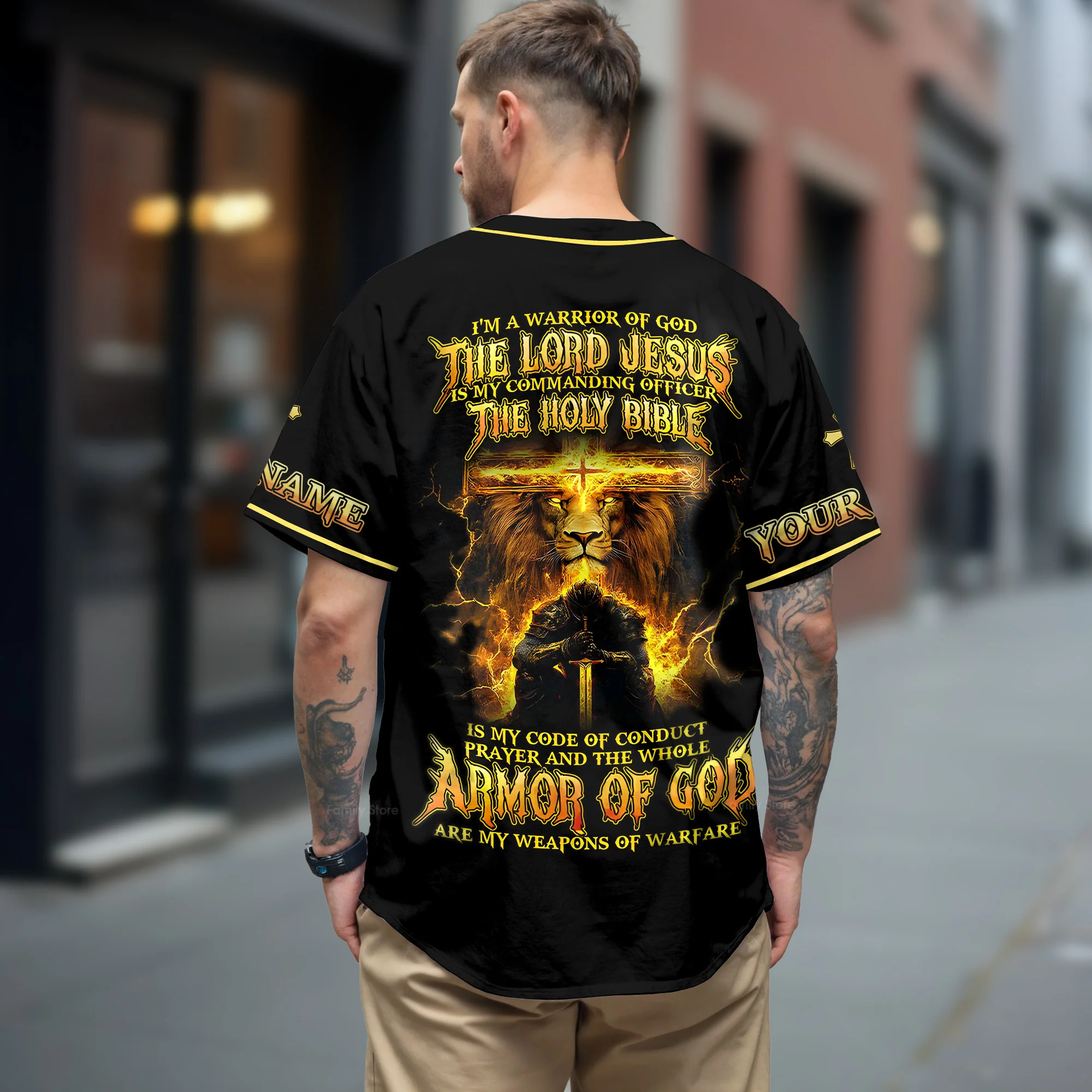 I'm A Warrior Of God Custom Name Baseball Jersey - Christant Gift For Him - Image 3