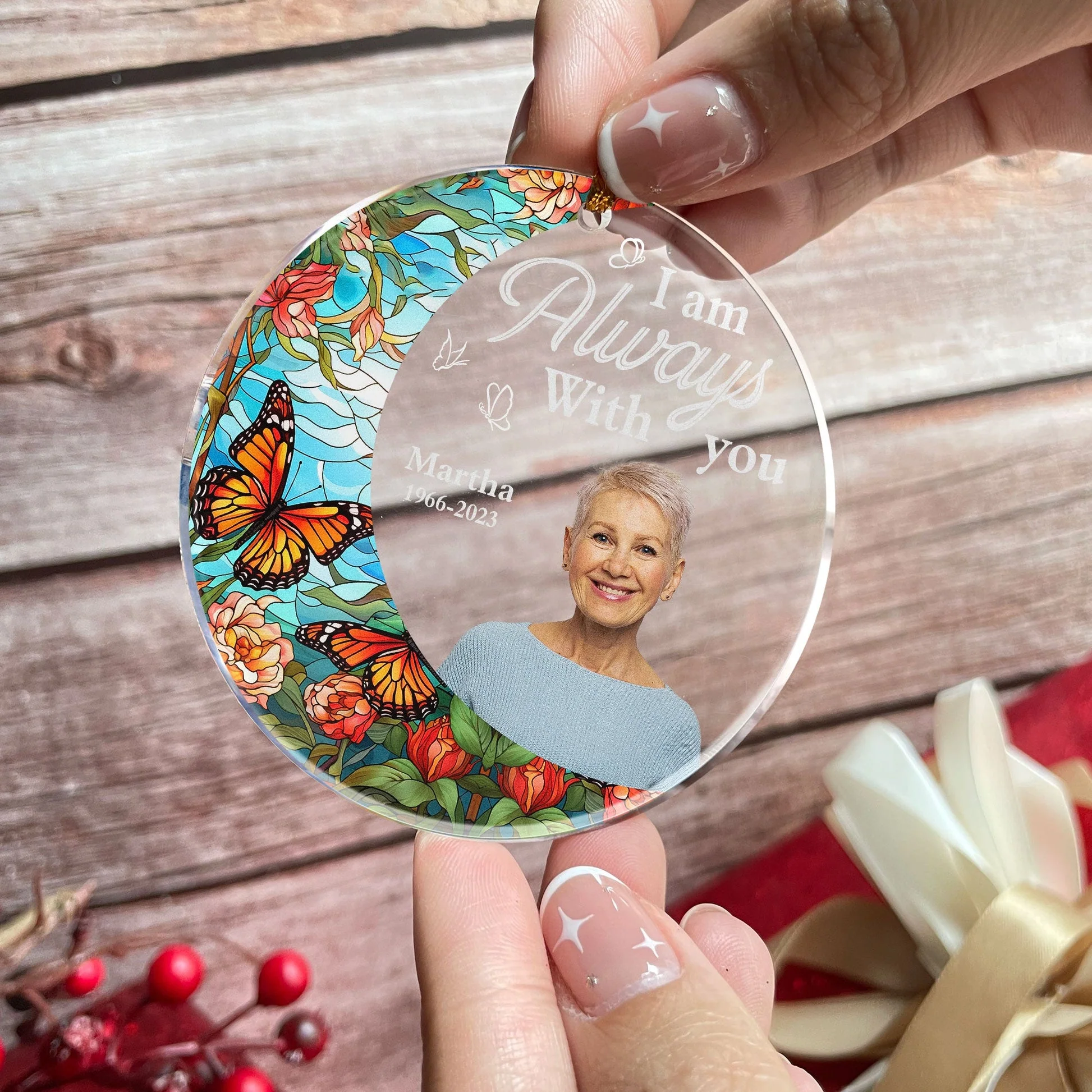 I'm Always With You For Loss Of Loved Ones - Personalized Acrylic Photo Ornament PT CU4092629 - Image 3