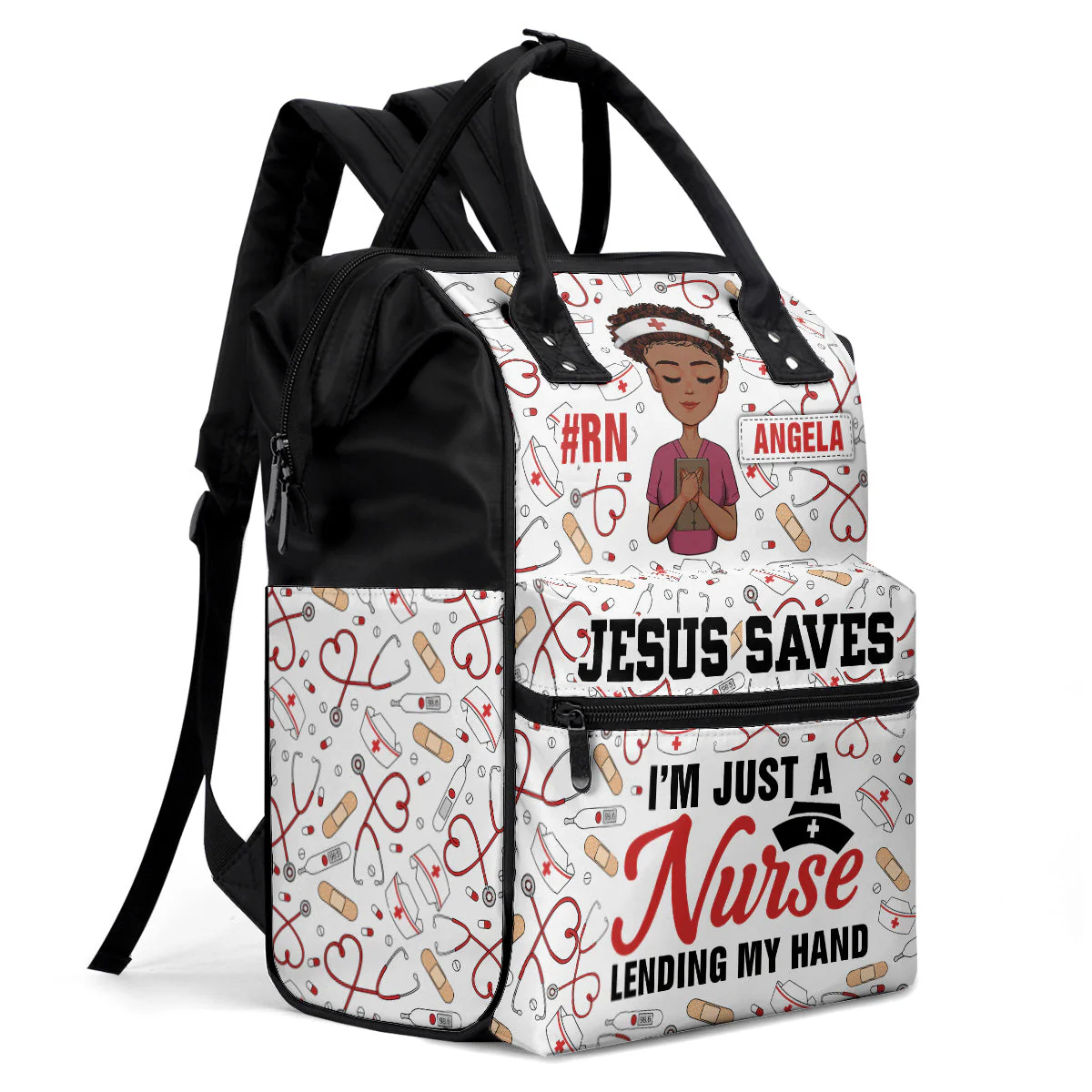 I’m Just A Nurse Lending My Hand - Personalized Duckbilled Backpack - Gift For Nurse HN02 - Image 7