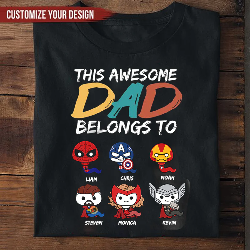 I'm Their Awesome Dad - Gift For Dad - Personalized TShirt - Image 3