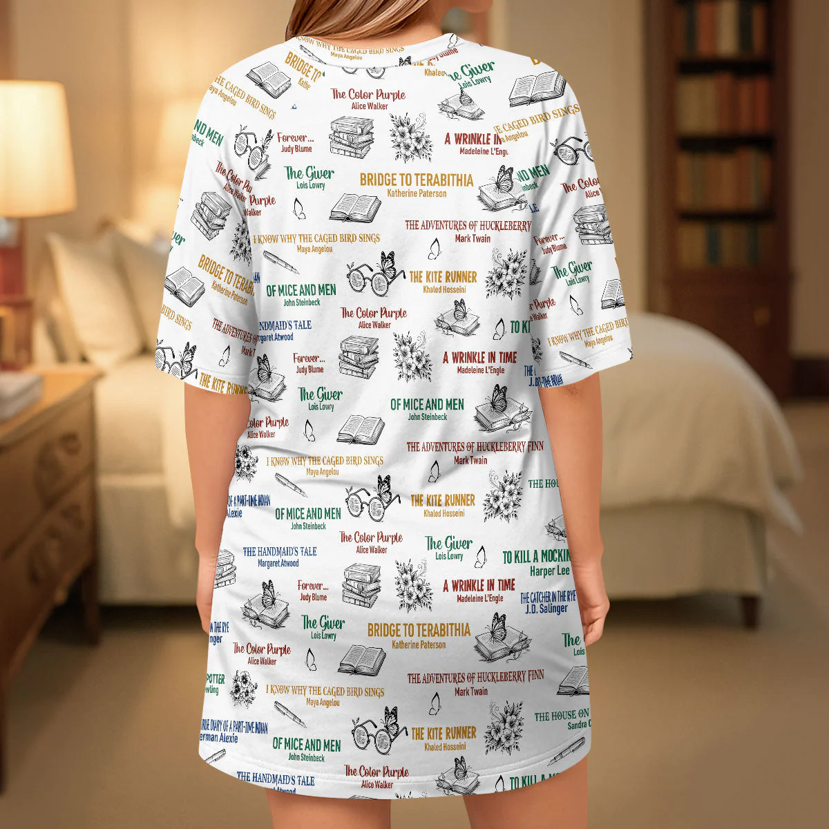 I'm With The Banned - Personalized Sleep Tee - Gift For Her, Book Lovers HH01 - Image 4