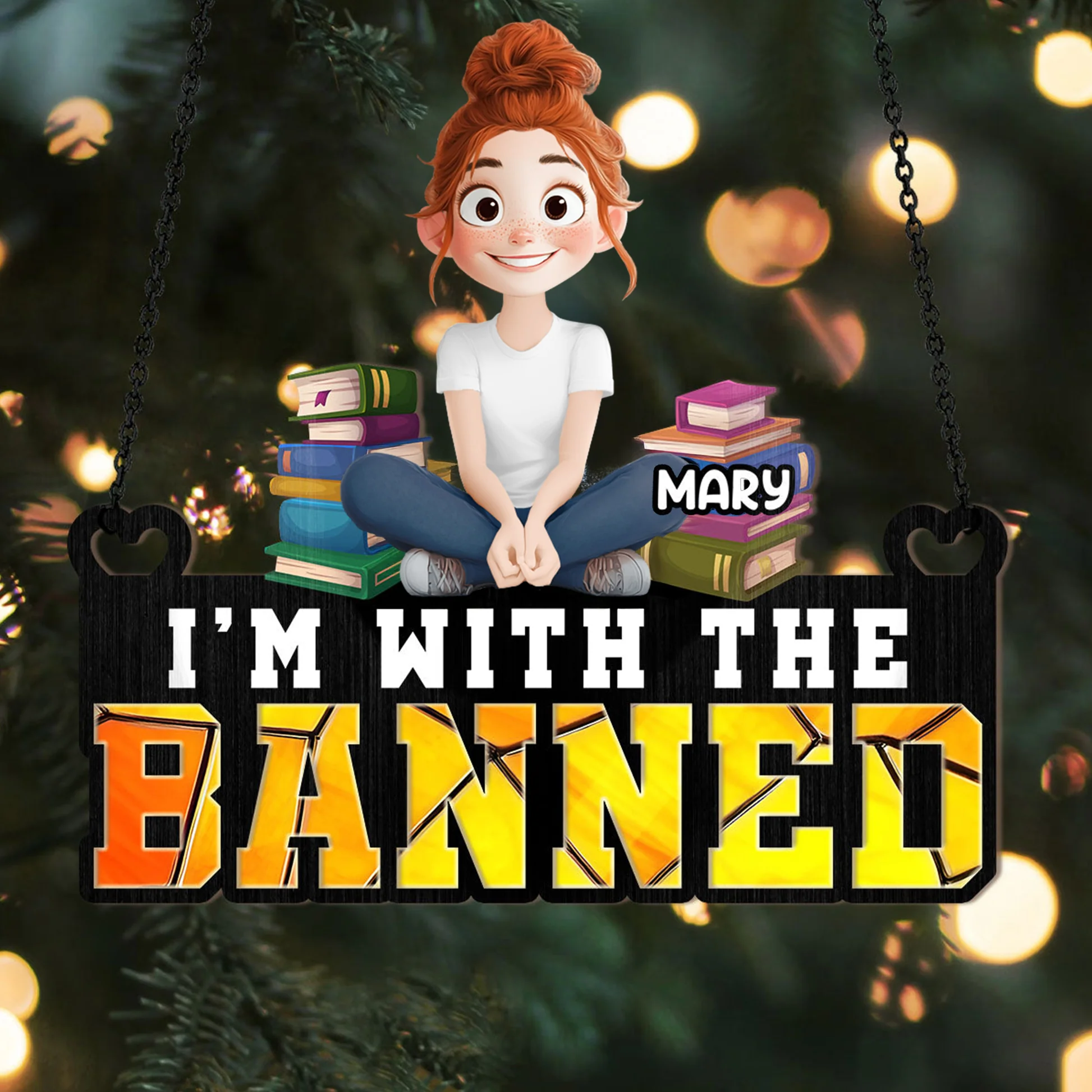 I'm With The Banned - Personalized Window Hanging Suncatcher | CLP15.Ver1 - Image 5