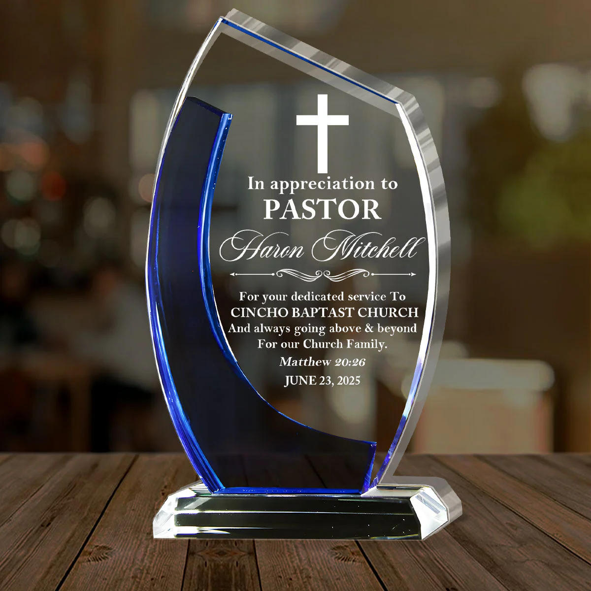 In Appreciation To Pastor Personalized Acrylic Plaque TD118 - Image 3