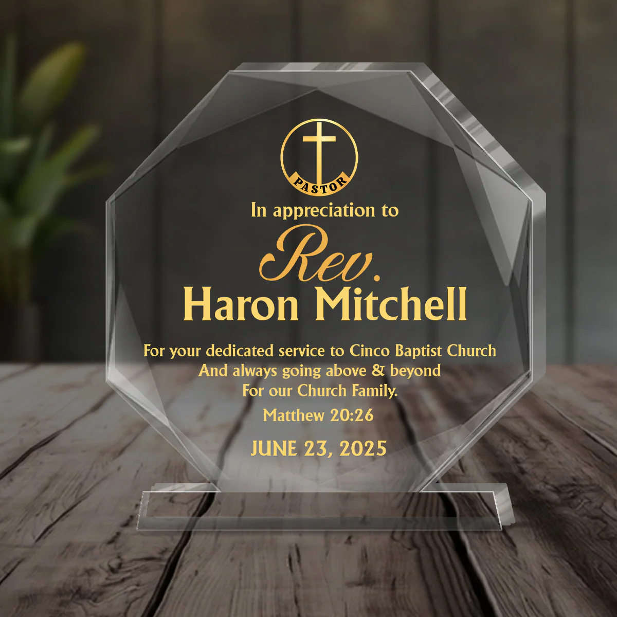 In Appreciation To Pastor - Personalized Acrylic Plaque TD118 - Image 3