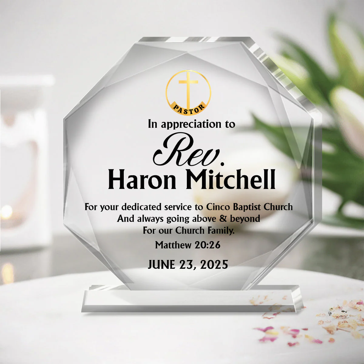 In Appreciation To Pastor - Personalized Acrylic Plaque TD118 - Image 4