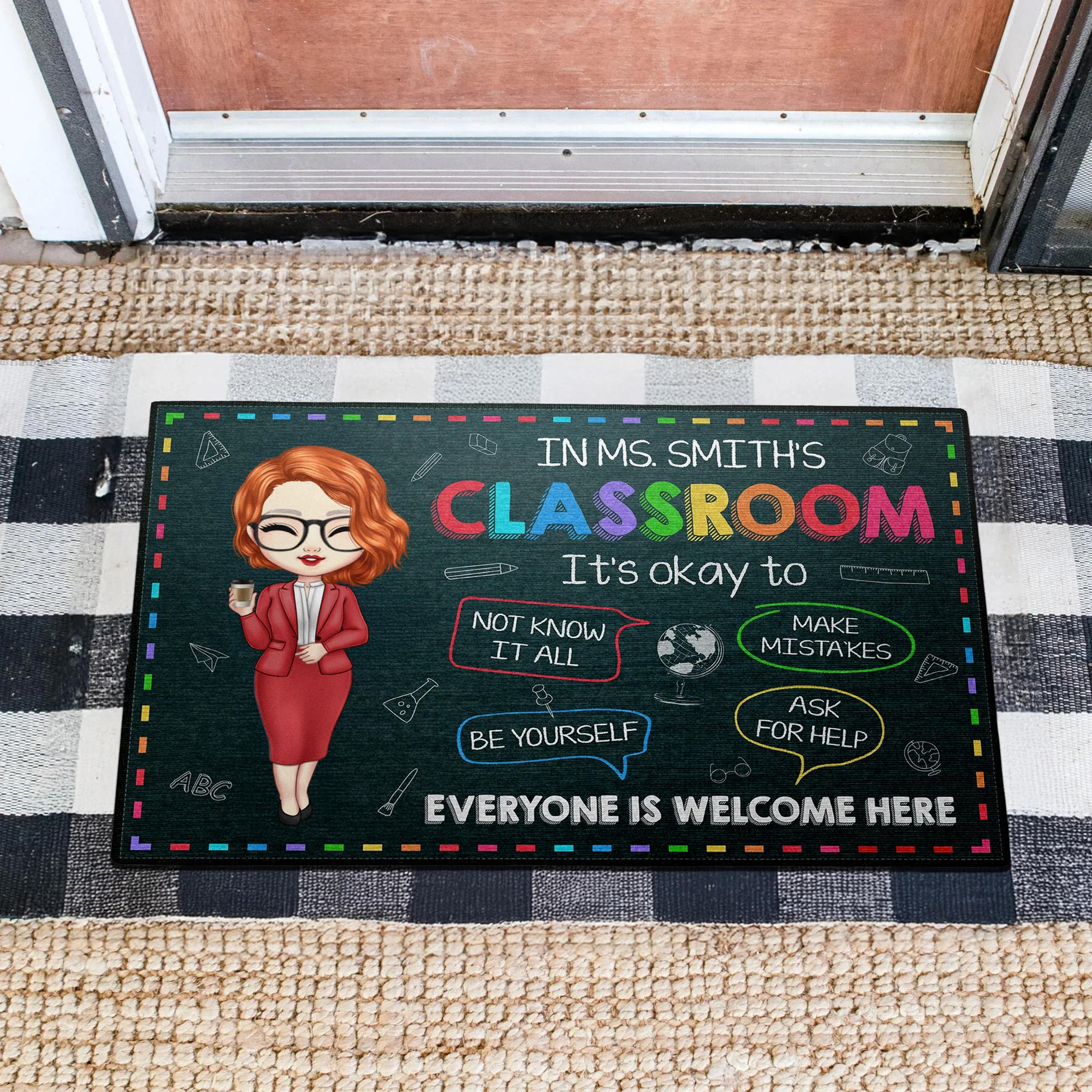 In My Classroom It's Okay To Make Mistakes Teacher Welcome - Personalized Doormat | CLTC01 TD118 - Image 2