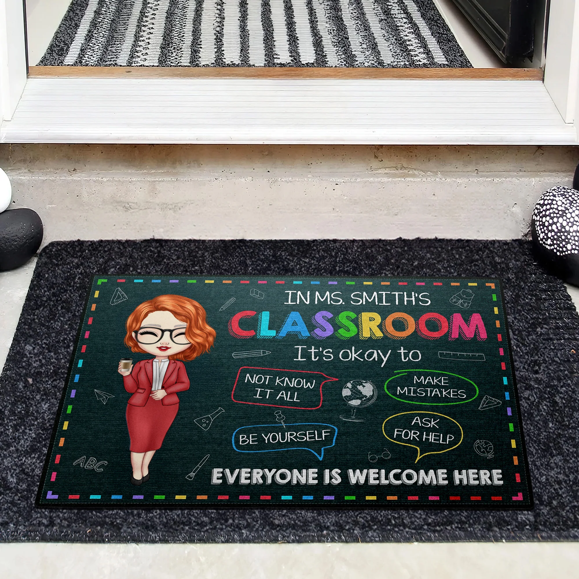 In My Classroom It's Okay To Make Mistakes Teacher Welcome - Personalized Doormat | CLTC01 TD118 - Image 3