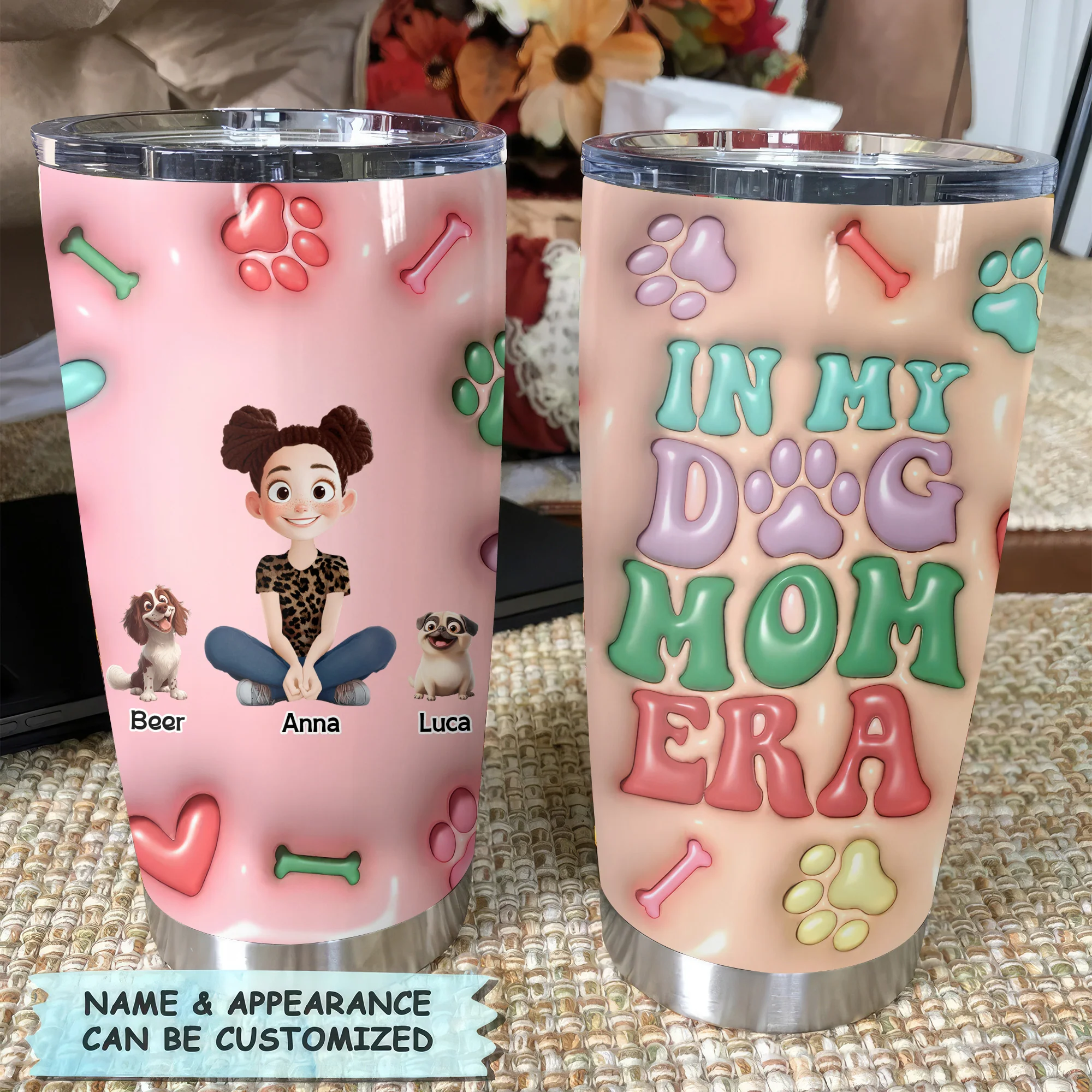 In My Dog Mom Era 3D Inflated Effect Cartoon Dog - Personalized Tumbler Cup - Gift for Pet Owners, Pet Lovers, Dog Mom | CLP15 NH96 - Image 2
