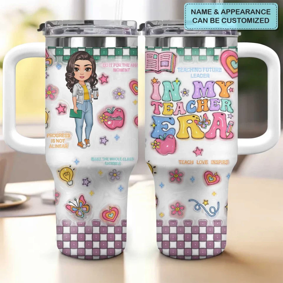 In My Teacher Era - Personalized 40oz Tumbler Cup With Straw - Gift For Teacher | CLTC01 HN02 - Image 2