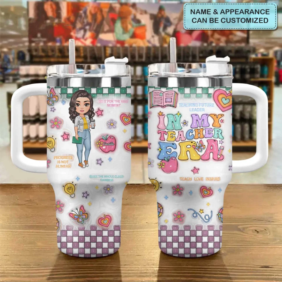 In My Teacher Era - Personalized 40oz Tumbler Cup With Straw - Gift For Teacher | CLTC01 HN02 - Image 5