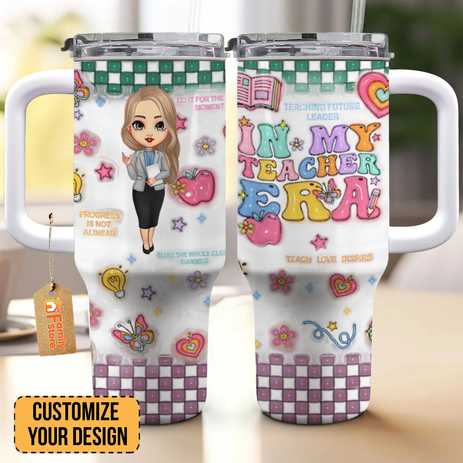 In My Teacher Era - Personalized Custom Tumbler With Handle - Teacher's Day Gift For Teacher - Image 2