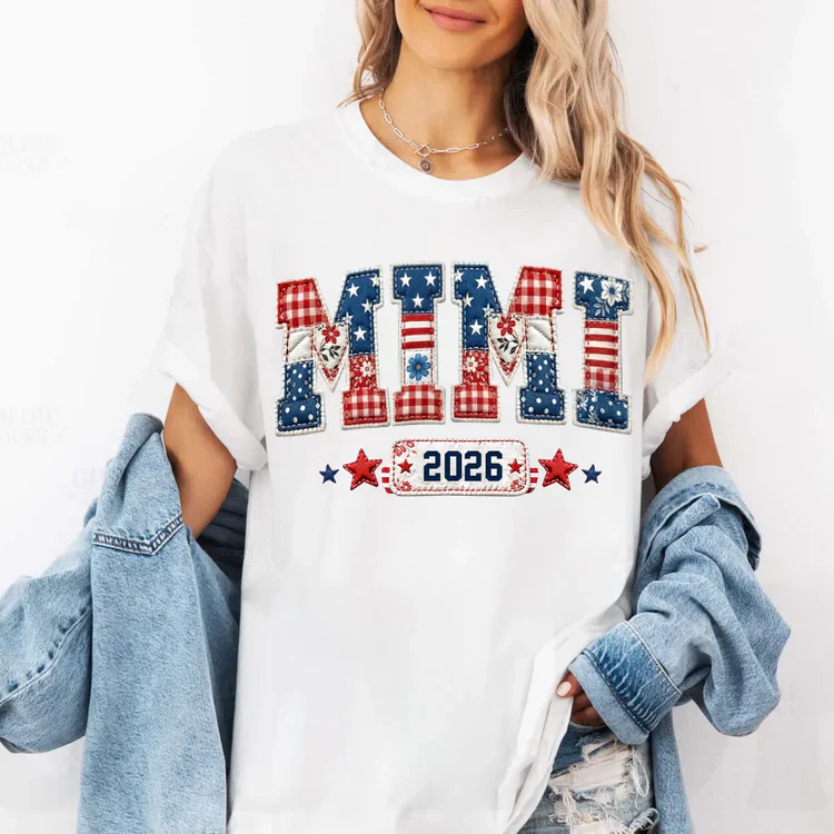 Independence Doodle Mimi And Grandkids Name - Personalized Shirt - Patriotic Gift For Mom, Grandma - Image 4