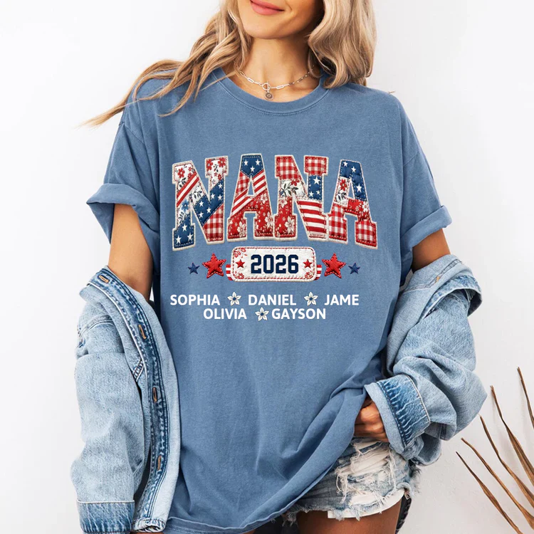 Independence Doodle Mimi And Grandkids Name - Personalized Shirt - Patriotic Gift For Mom, Grandma - Image 5