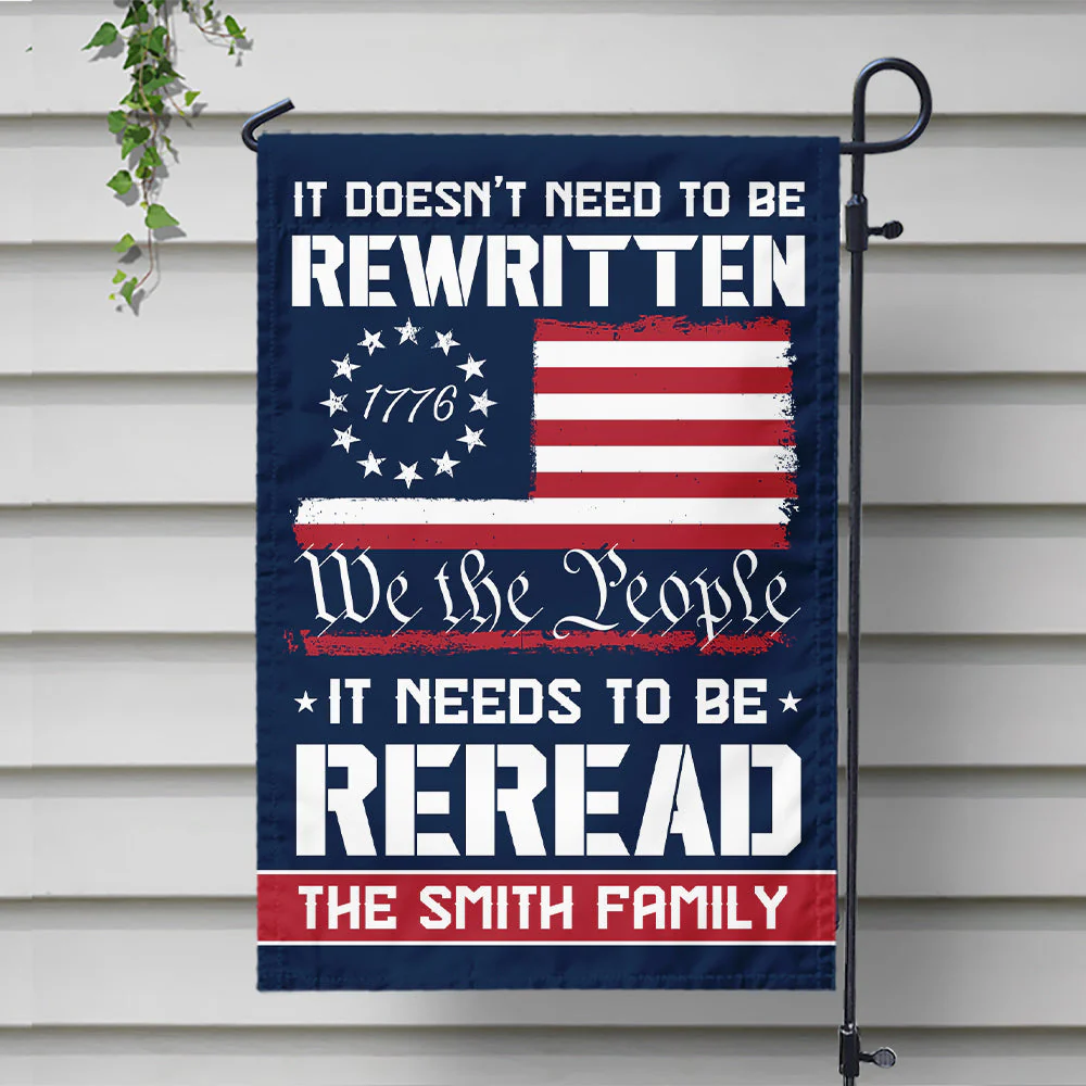 It Needs to Be Reread We The People 1776-2026 - Personalized Flag - Patriotic Gift For Family HN02 - Image 4
