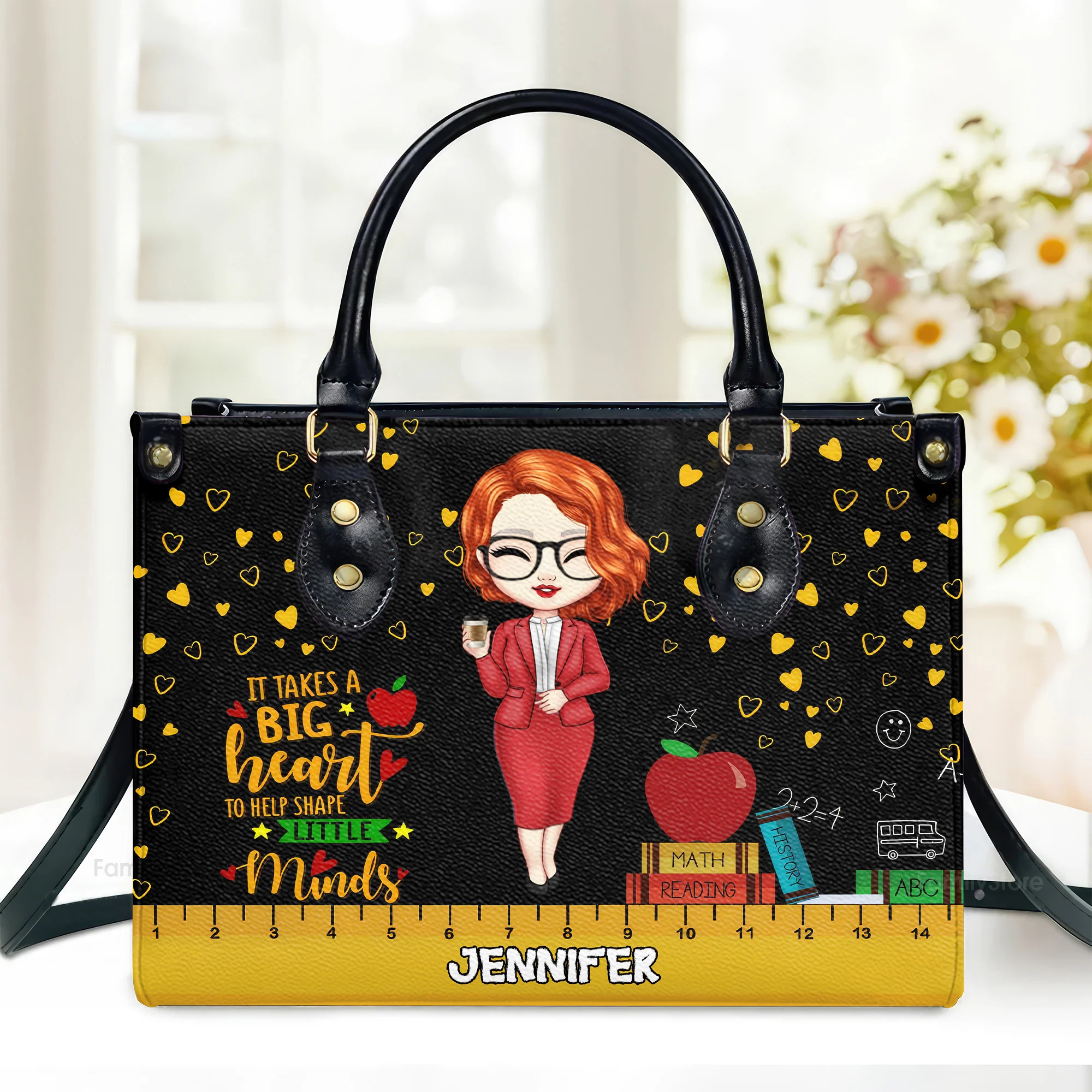 It Take A Big Heart - Personalized Leather Handbag - Gift For Teacher's Day | CLTC01 HD95