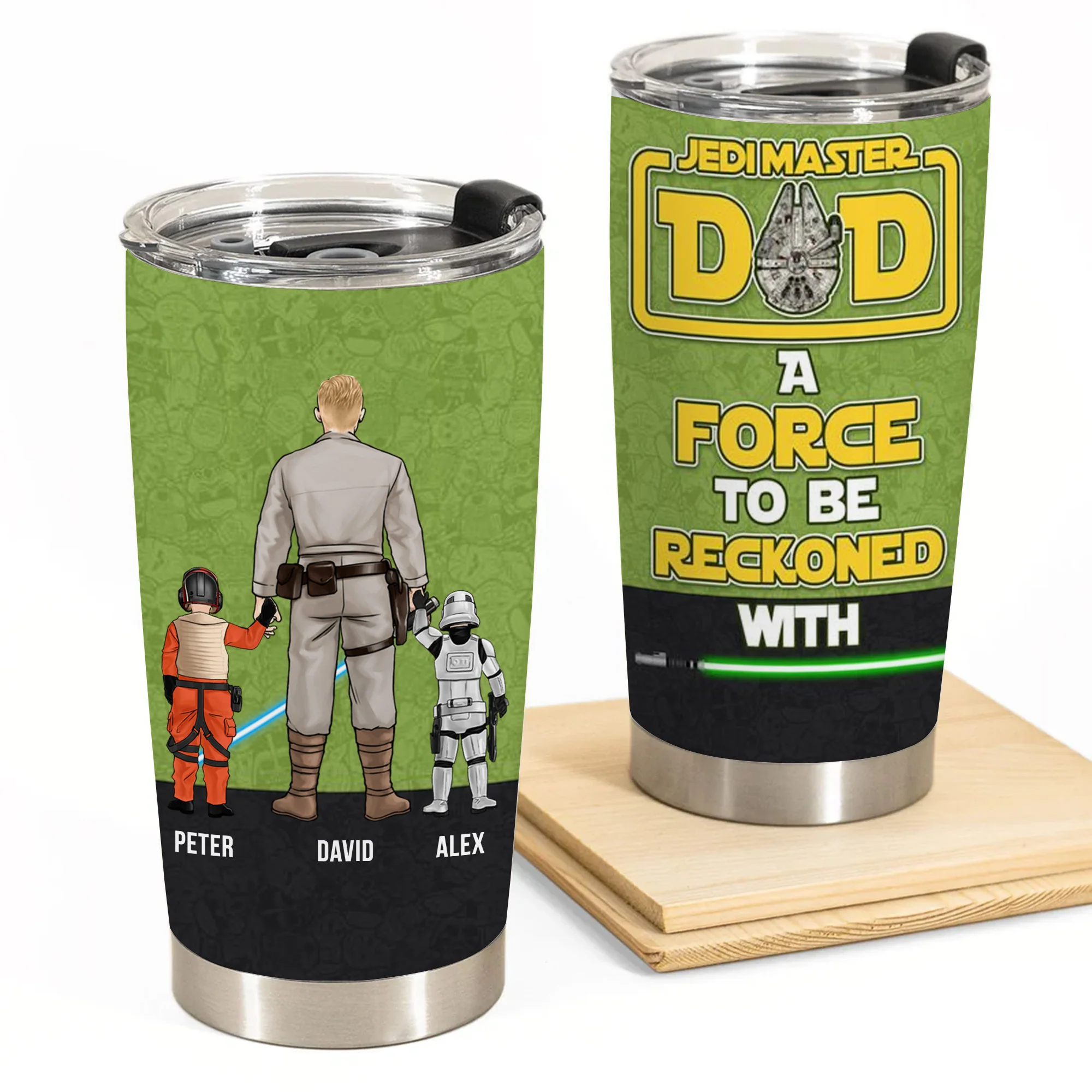 Stwa Jedi Master Dad A Force To Be Reckoned - Gift For Dad - Personalized Tumbler - CL08 NA94