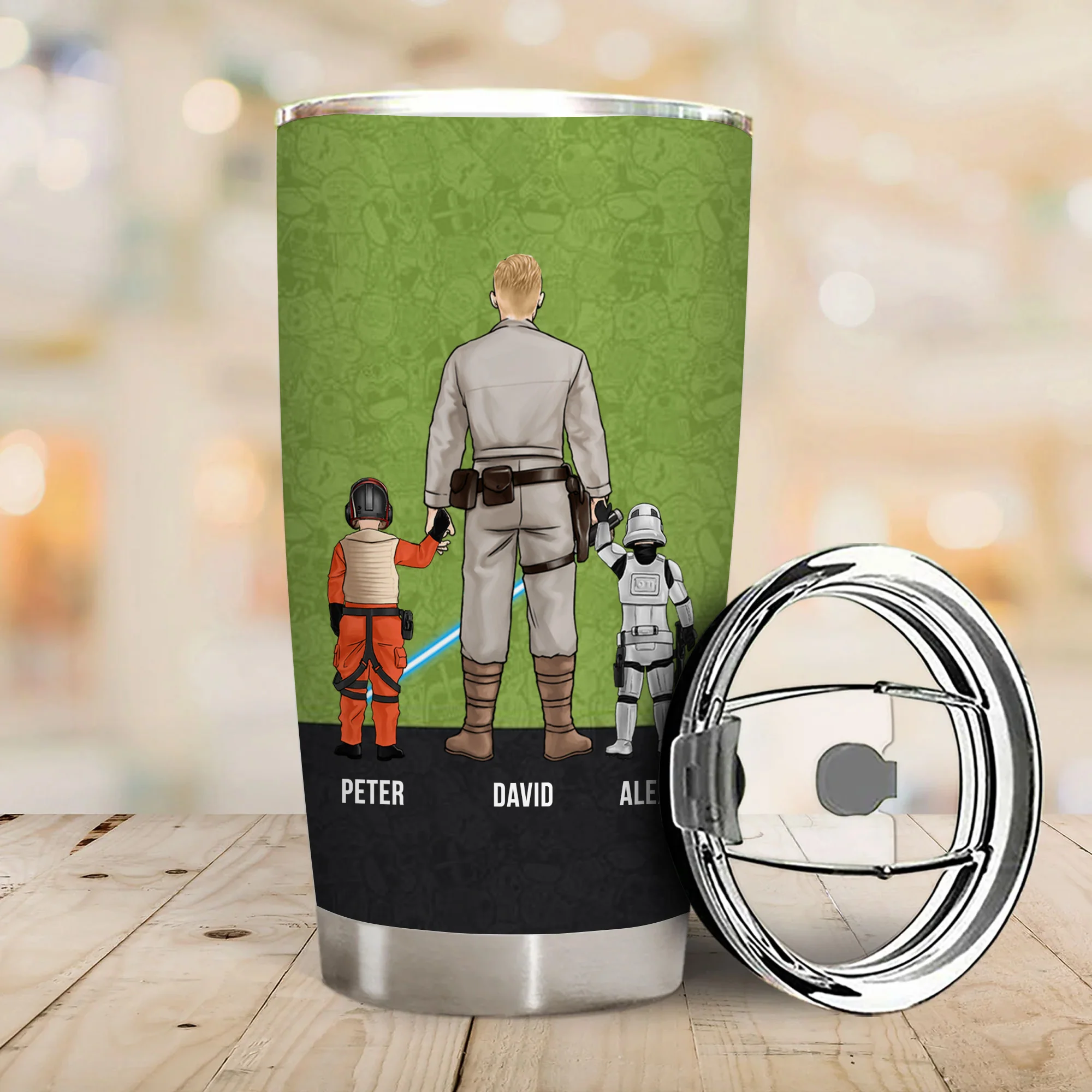 Stwa Jedi Master Dad A Force To Be Reckoned - Gift For Dad - Personalized Tumbler - CL08 NA94 - Image 3