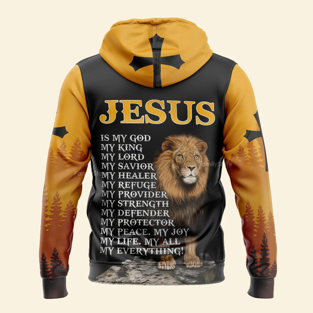 Jesus And Lion My Everything Hoodie For Men & Women - Image 4