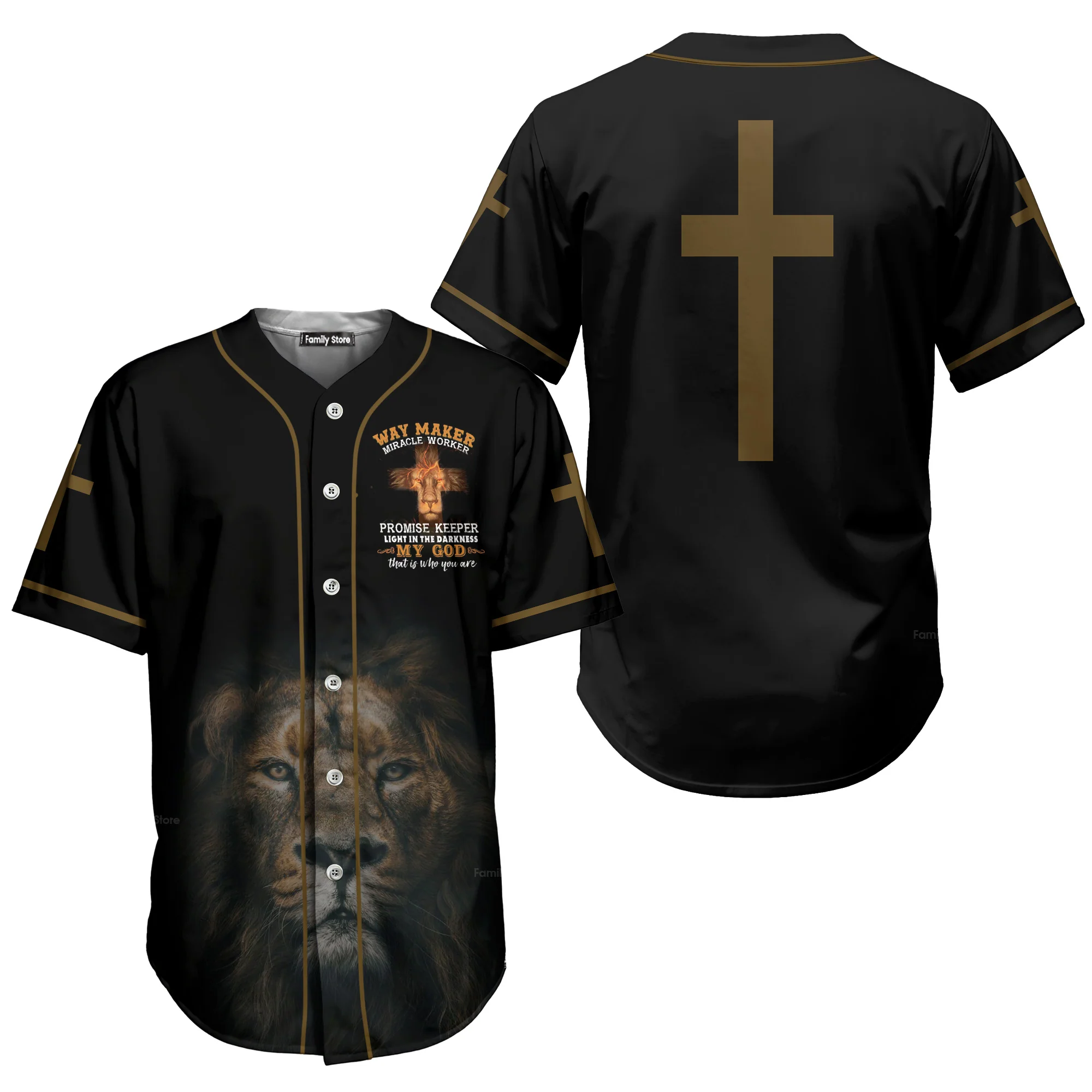 Way Maker Miracle Worker Promise Keeper Light in The Darkness -  Baseball Jersey - Christant Gift For Him for God, Jesus, Christian