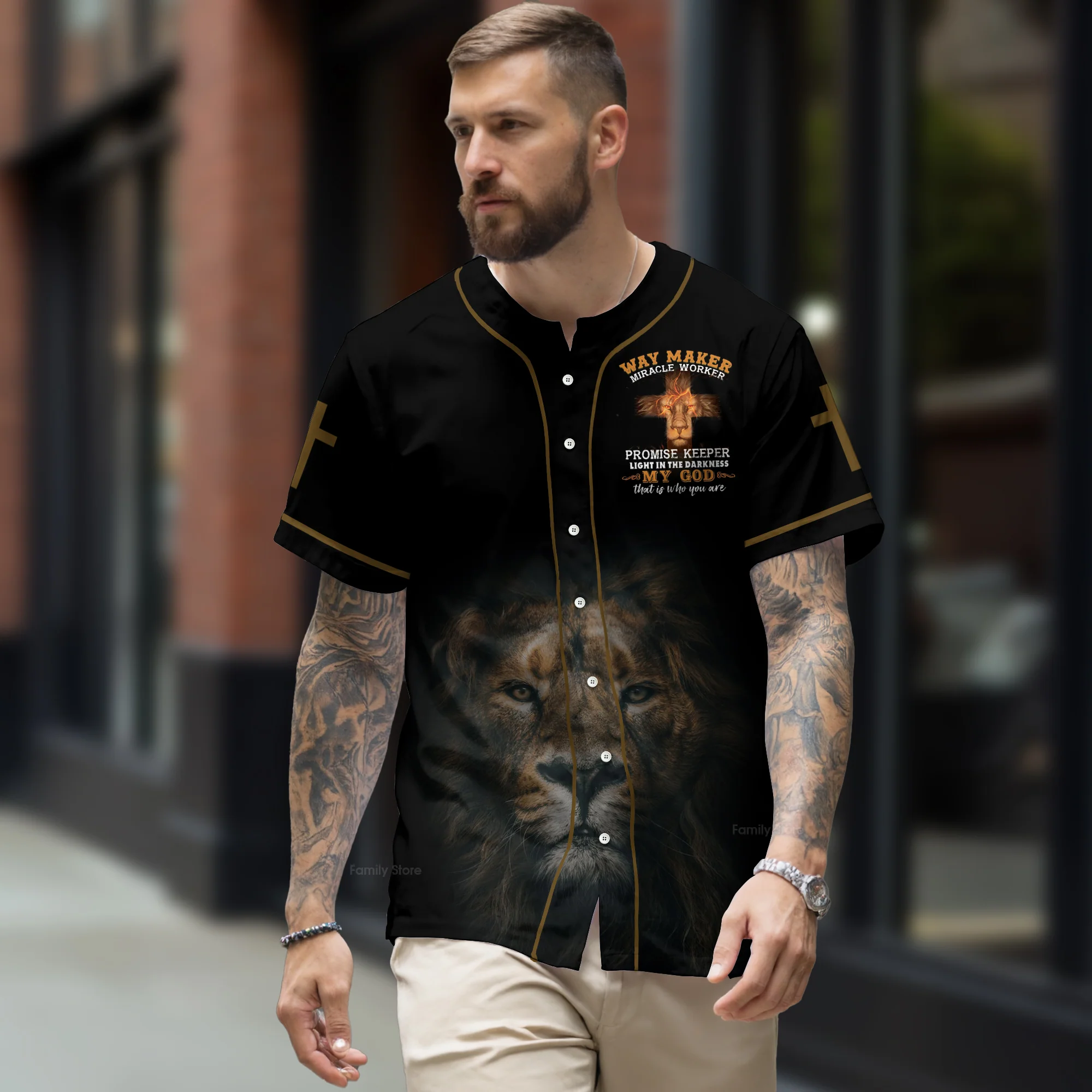Way Maker Miracle Worker Promise Keeper Light in The Darkness -  Baseball Jersey - Christant Gift For Him for God, Jesus, Christian - Image 2