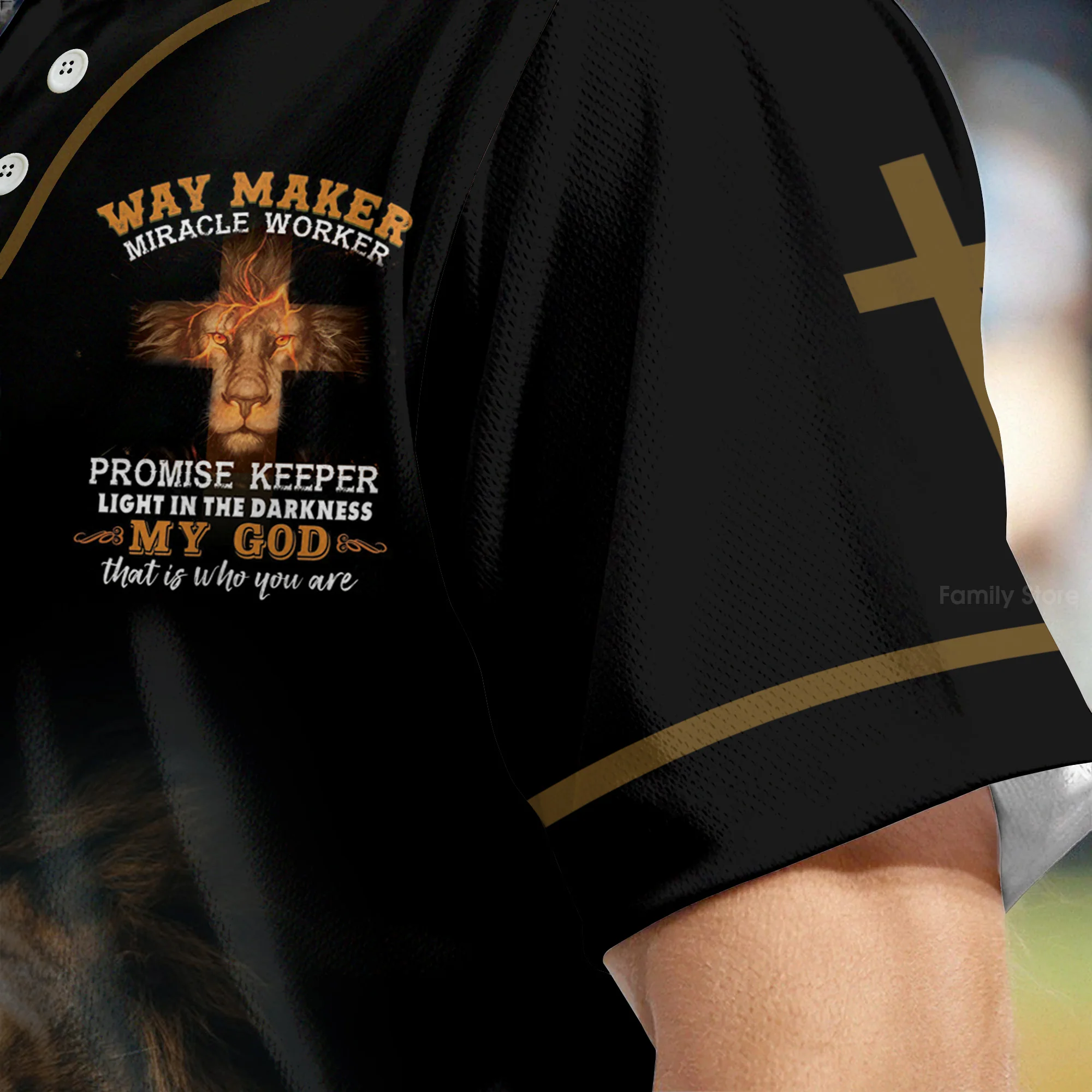 Way Maker Miracle Worker Promise Keeper Light in The Darkness -  Baseball Jersey - Christant Gift For Him for God, Jesus, Christian - Image 5