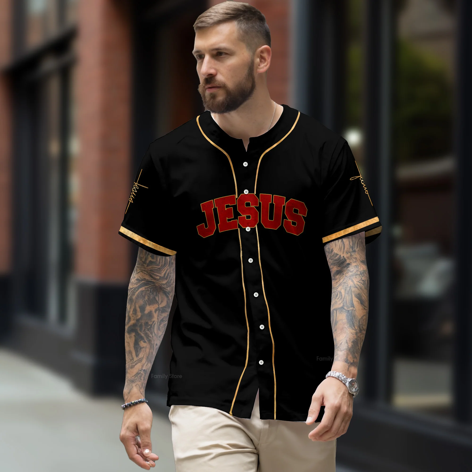 Jesus Baseball Tee Jersey Shirt - Image 2