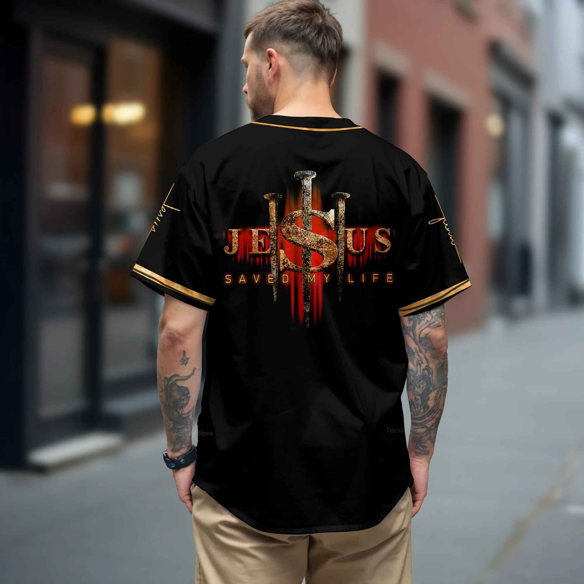 Jesus Baseball Tee Jersey Shirt - Image 3
