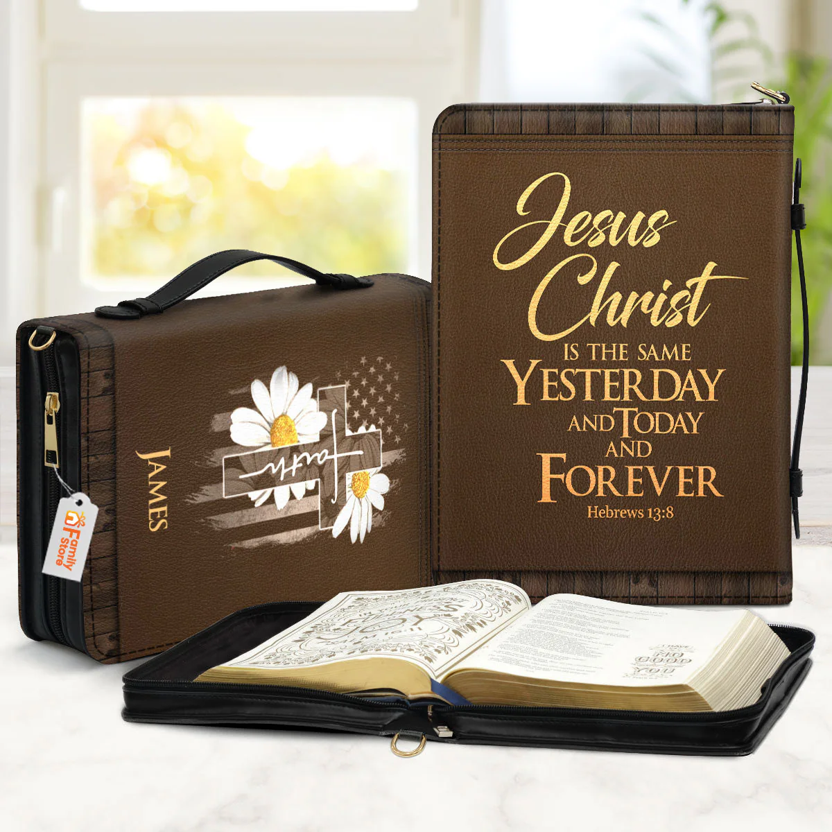 Jesus Christ Is The Same Yesterday And Today And Forever - Unique Personalized Bible Covers - AT4082410 - Image 2