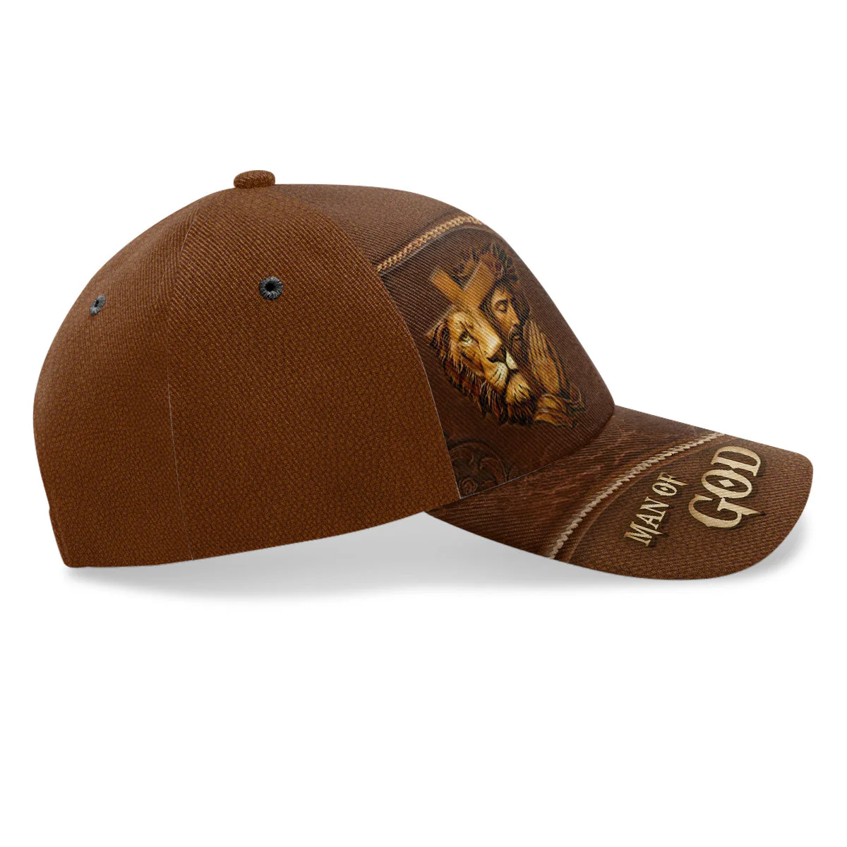 Jesus Cross Lion - Personalized Classic Cap - Christian Gift For Man BA01 - Image 4