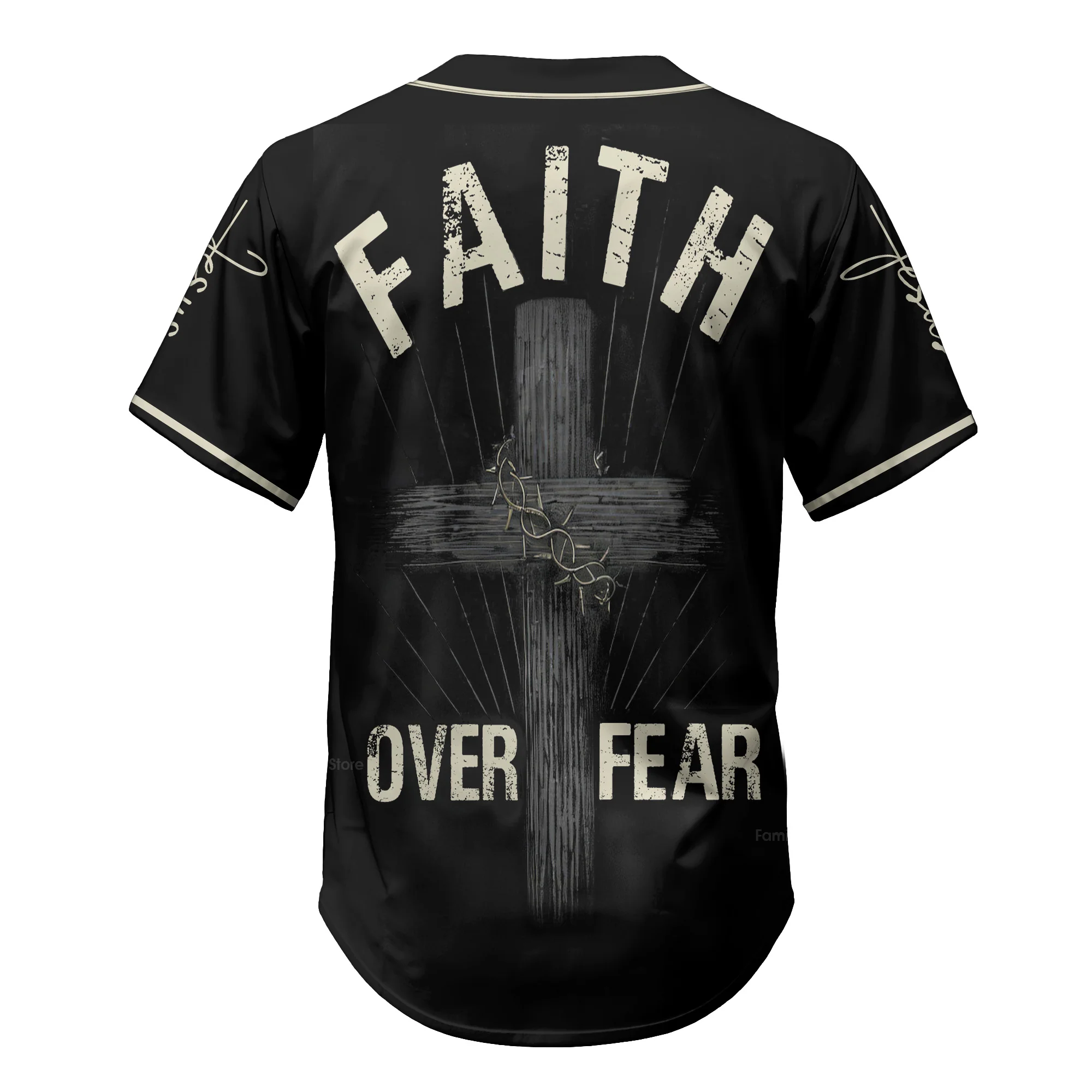 Faith Over Fear - Baseball Jersey - Christant Gift For Him for God, Jesus, Christian - Image 7