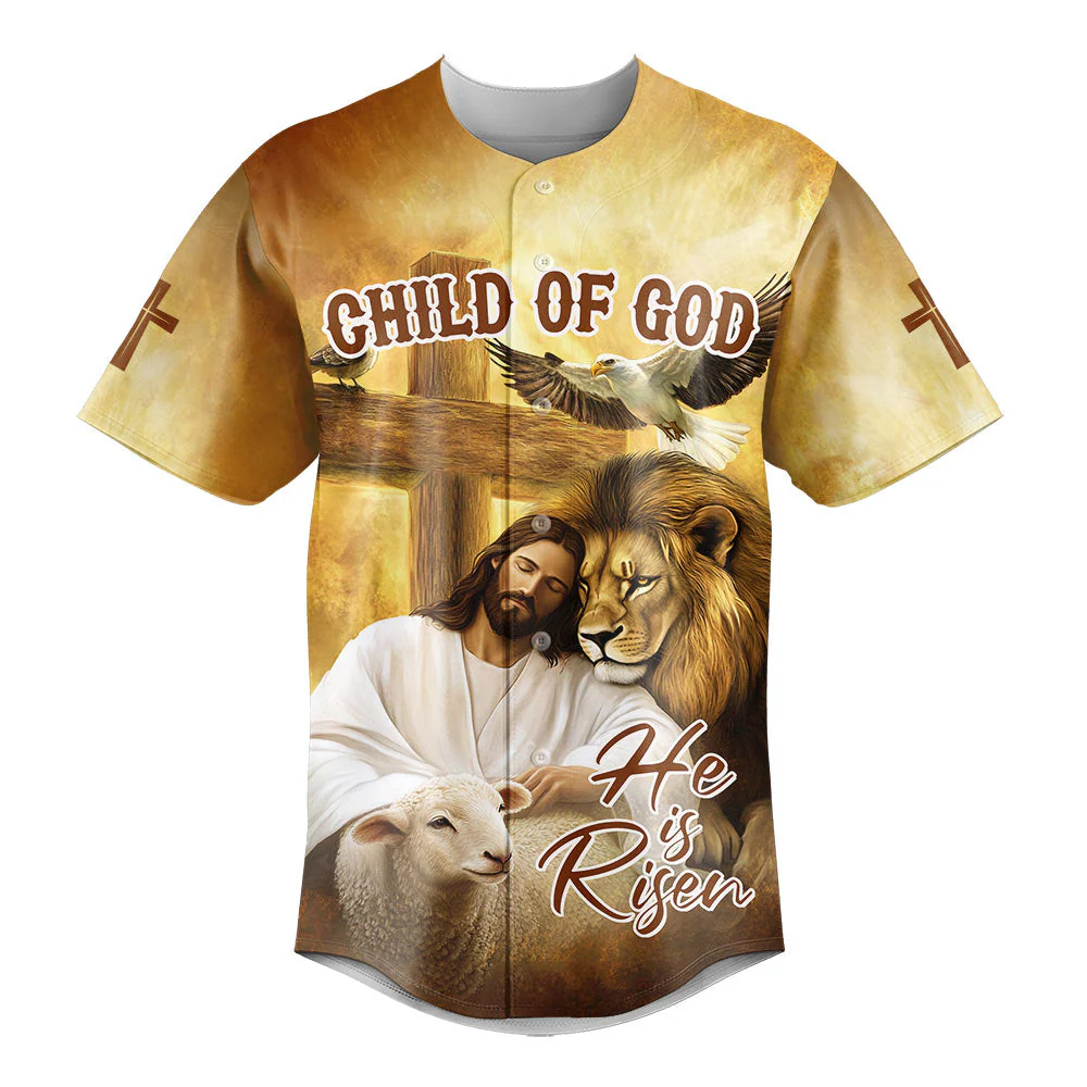 Jesus He Is Risen Baseball Jersey - Christant Gift For Him - Image 2
