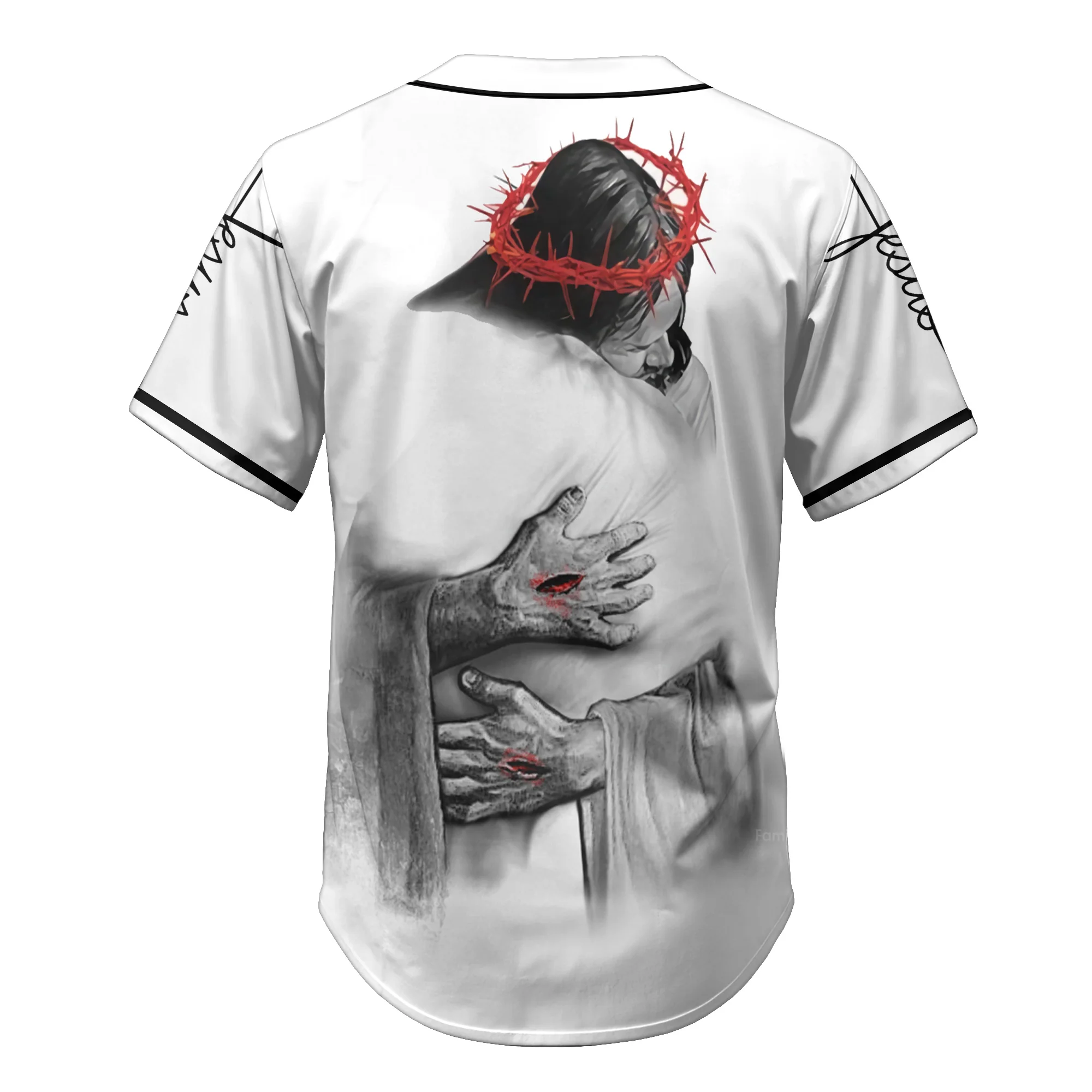 Jesus Hug Embracing Christ Baseball Tee Jersey Shirts - Image 6