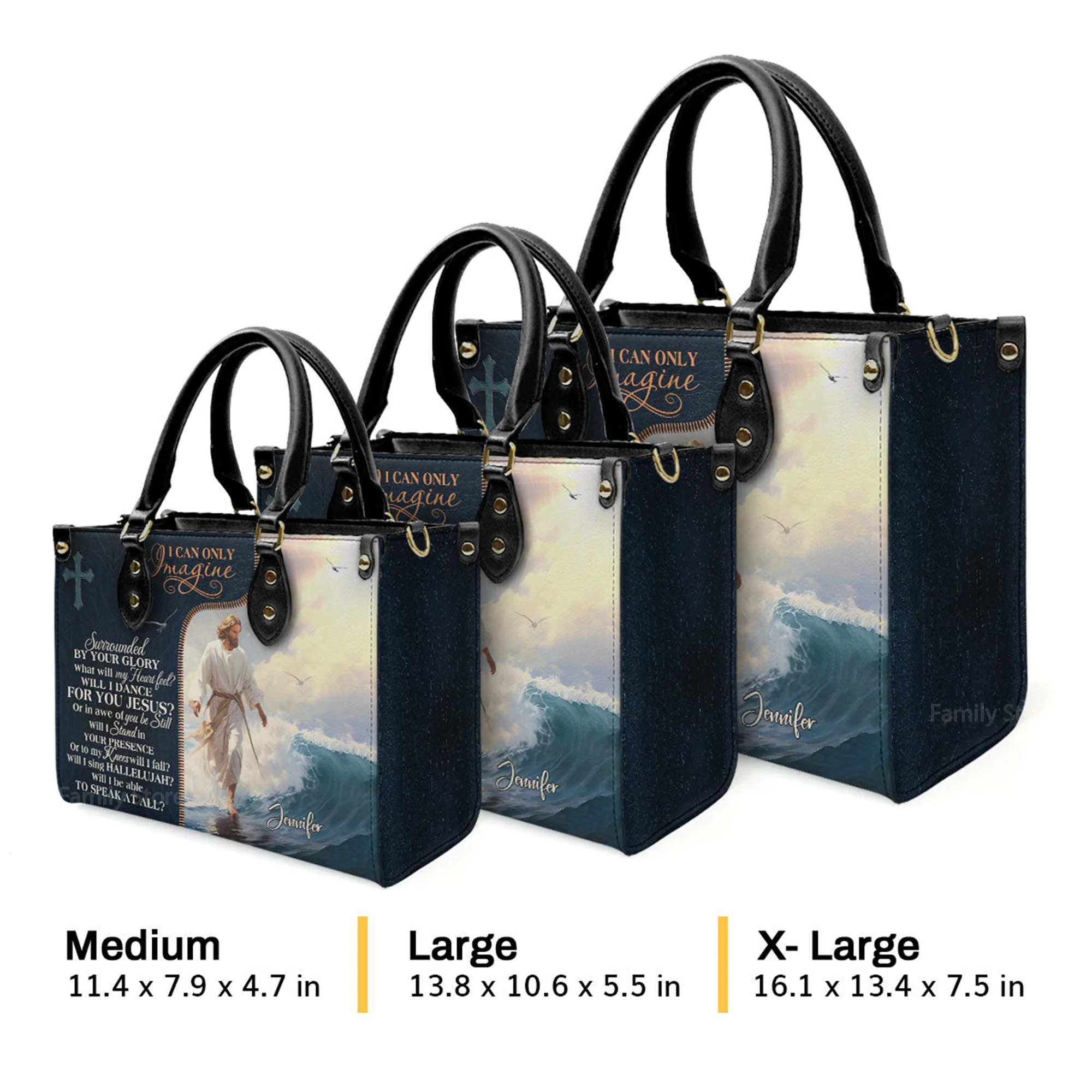 Jesus I Can Only Imagine - Beautiful Personalized Leather Handbag - AT4081224 - Image 5