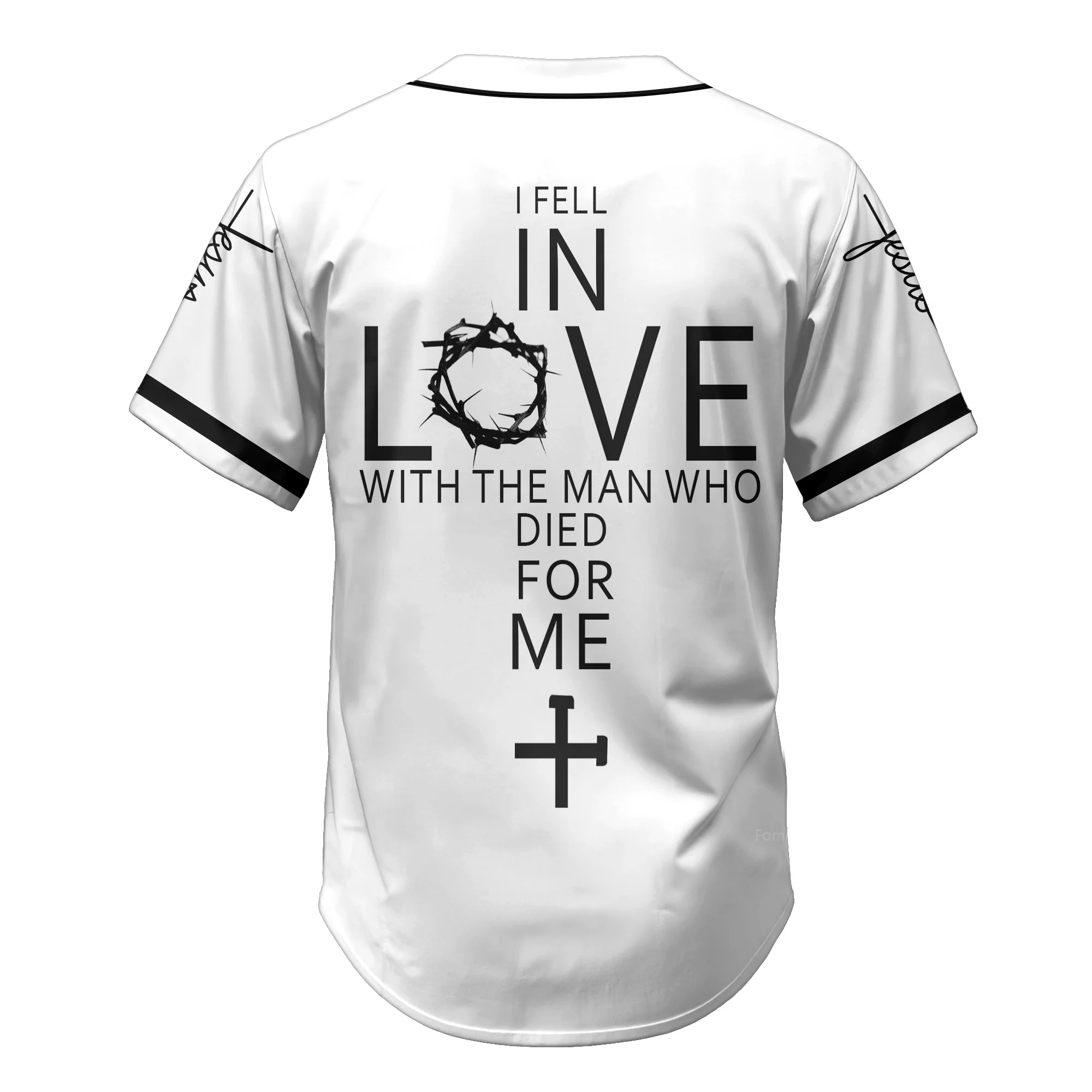 Jesus I feel in love Baseball Tee Jersey Shirt Printed 3D - Image 7