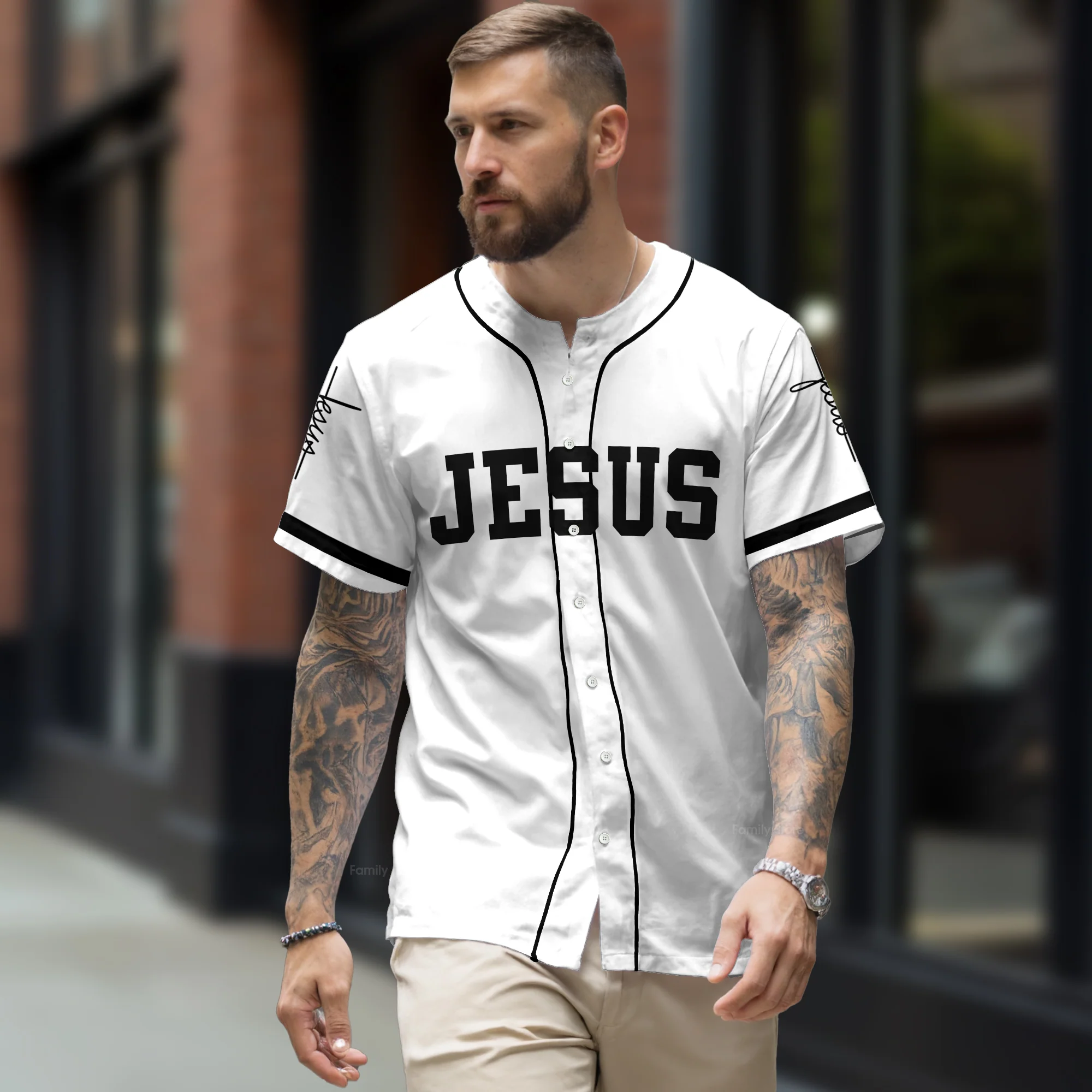 I fell in love with Who died for me - Baseball Jersey - Christant Gift For Him for God, Jesus, Christian - Image 2