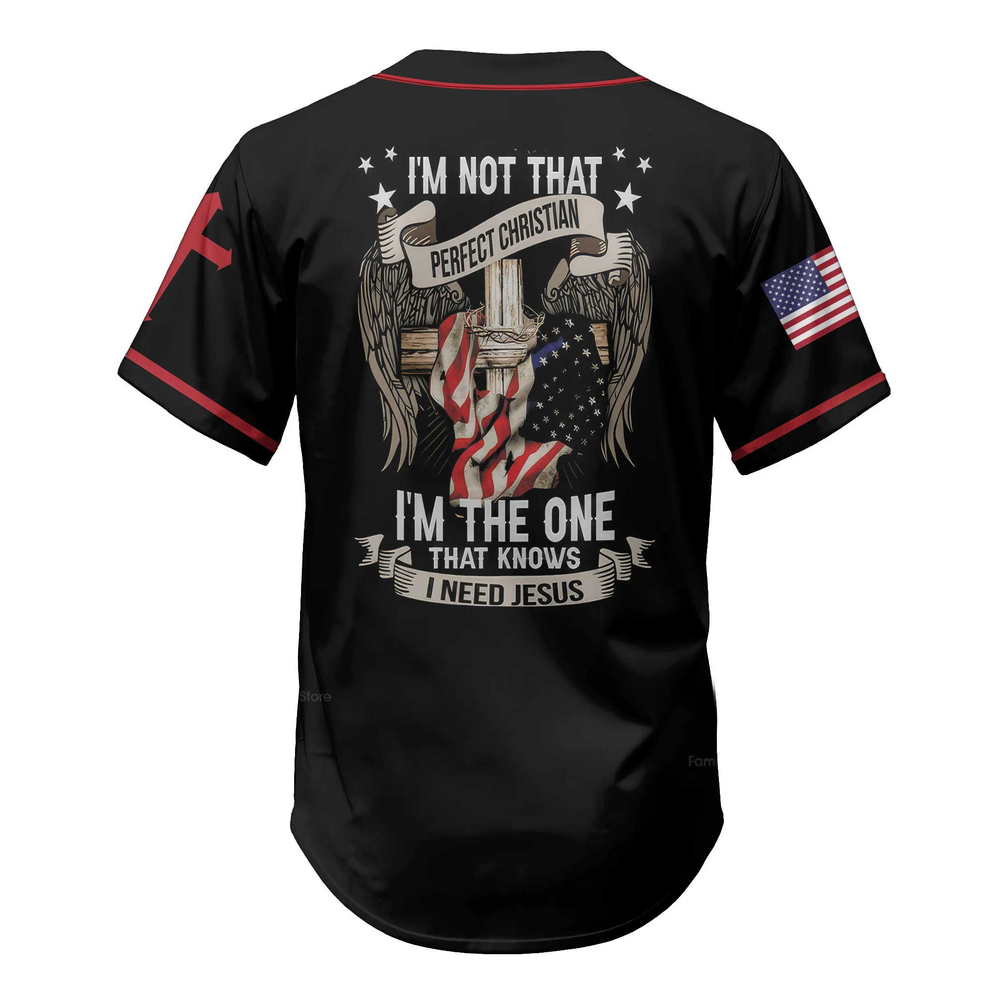 Jesus I'm Not Perfect Christian I'm The One That Knows - Baseball Tee Jersey - Image 7