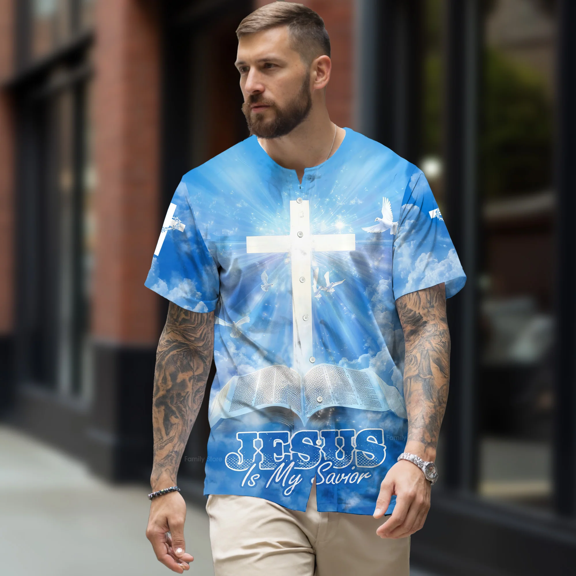 Jesus Is My Savior Baseball Jersey - Christant Gift For Him - Image 2