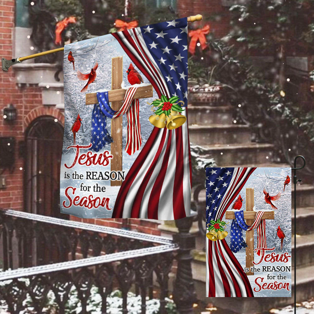 Jesus is The Reason for Season - Personalized Jesus American Flag - Christmas Gift HH01 - Image 4