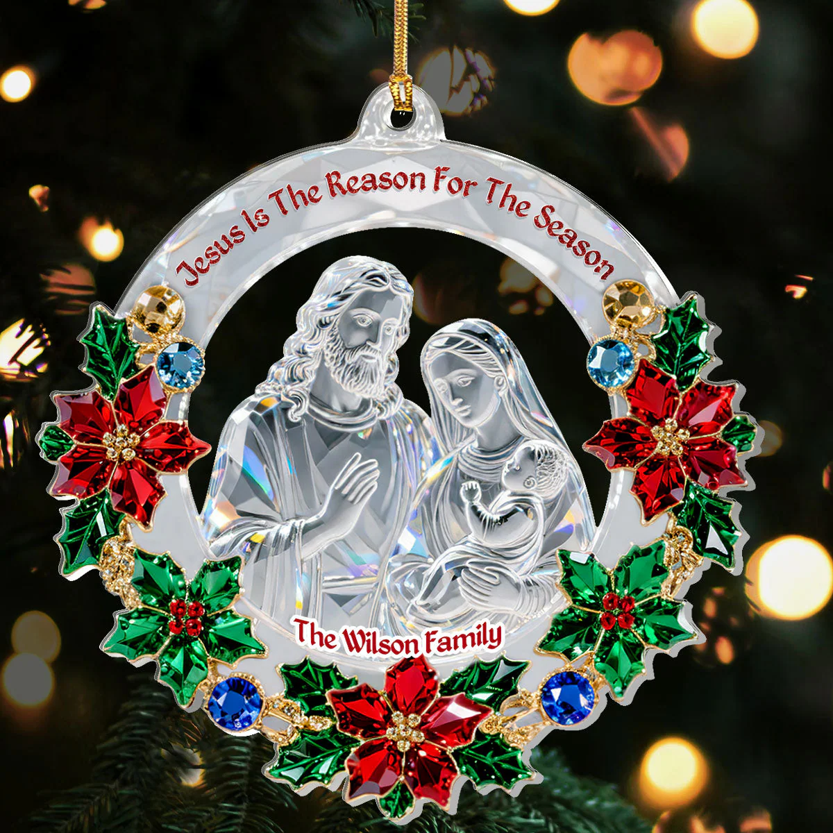Jesus Is The Reason For The Season - Personalized Acrylic Ornament TD118 - Image 6